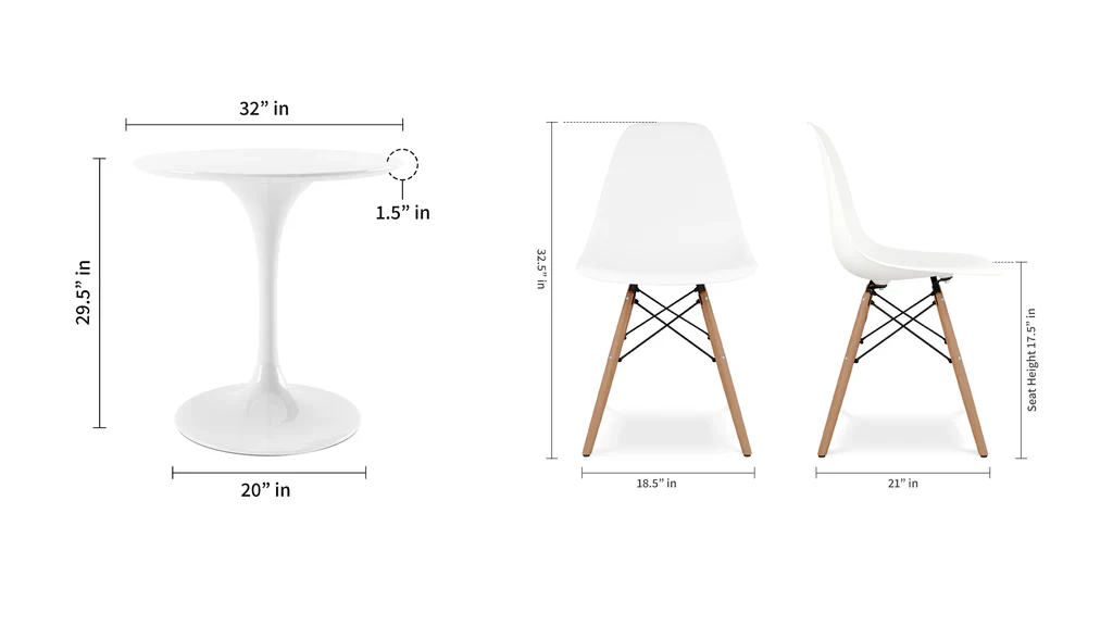 Tulip Table Set - 32" By Modholic - Image 5