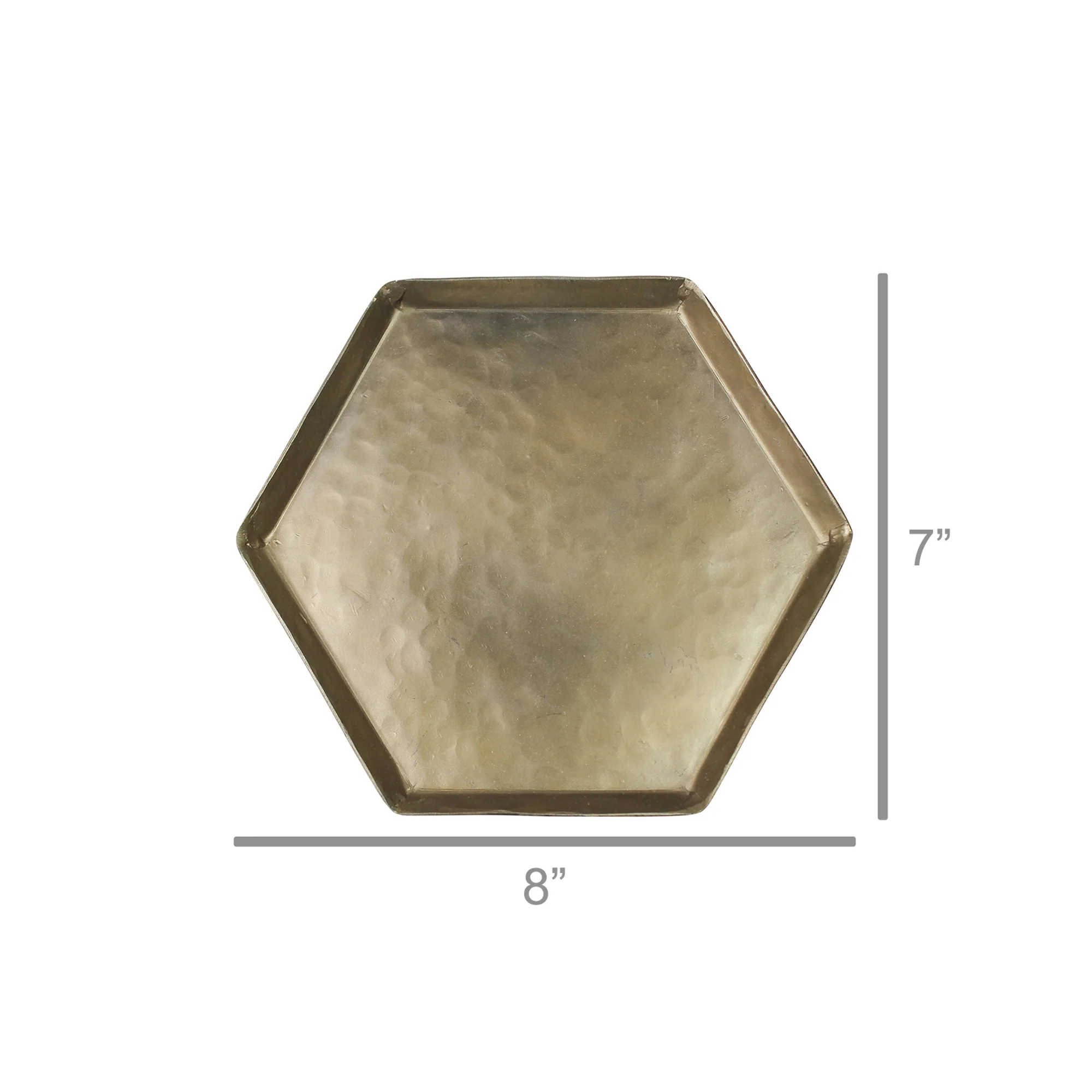Tulum Tray, Brass - Hexagonal Large Set Of 2 By HomArt - Image 2