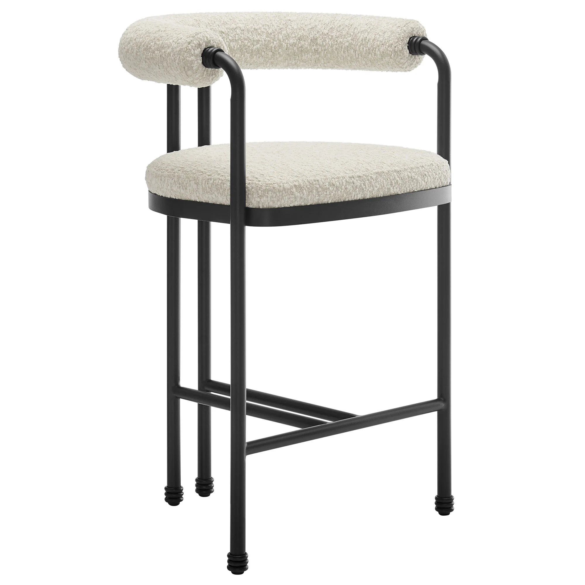 Turin Curved Back Boucle and Metal Counter Stool by Modway - Image 2