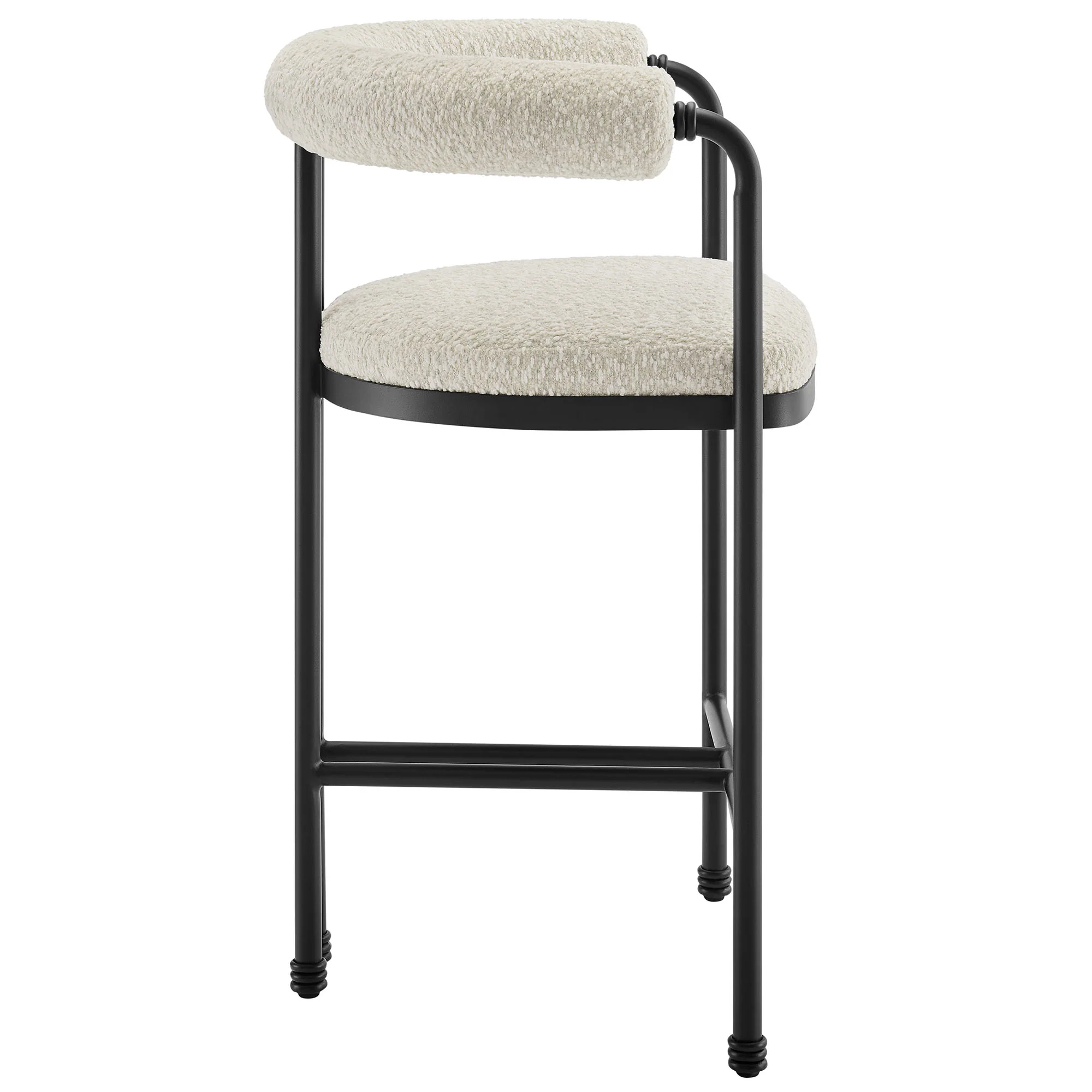 Turin Curved Back Boucle and Metal Counter Stool by Modway - Image 3