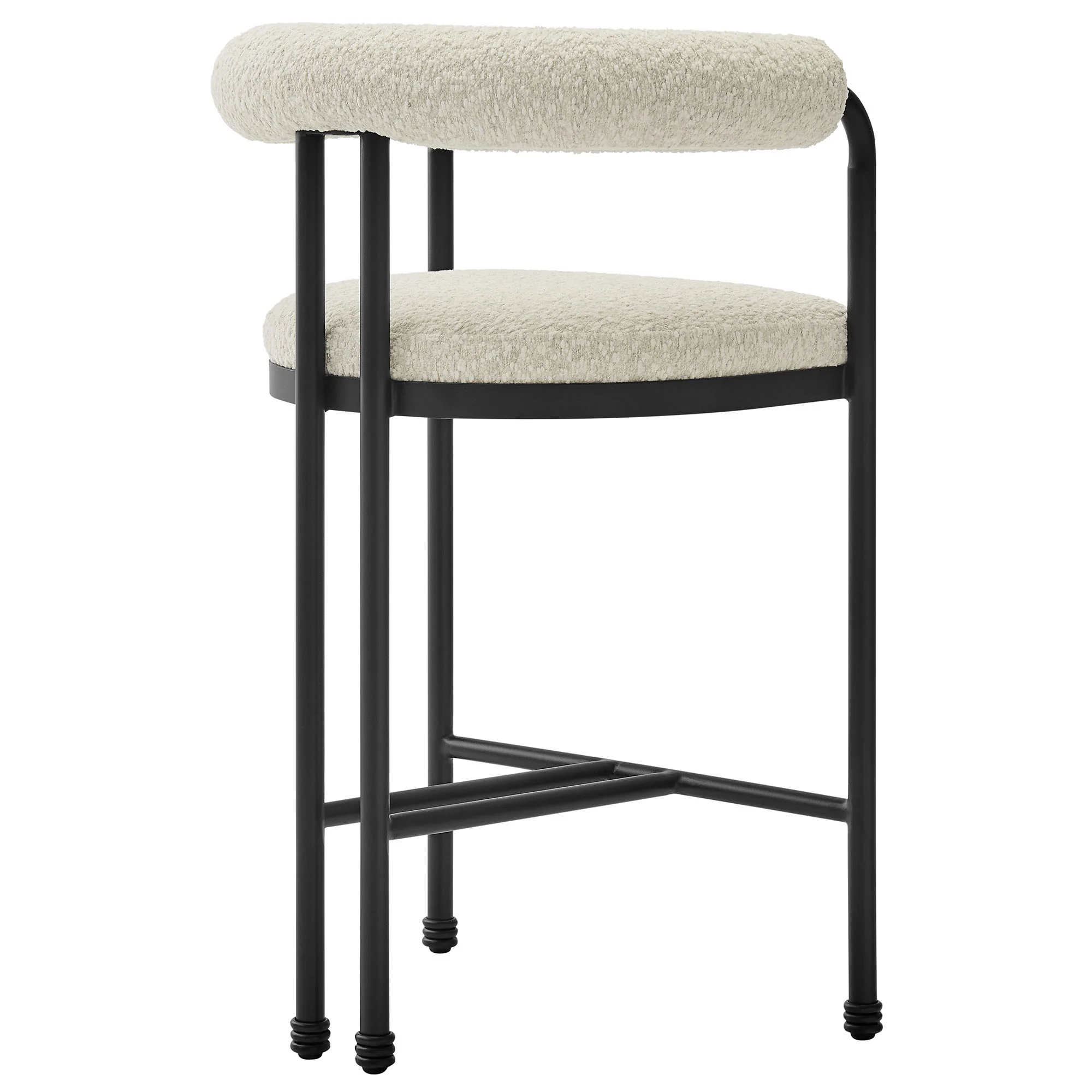 Turin Curved Back Boucle and Metal Counter Stool by Modway - Image 4