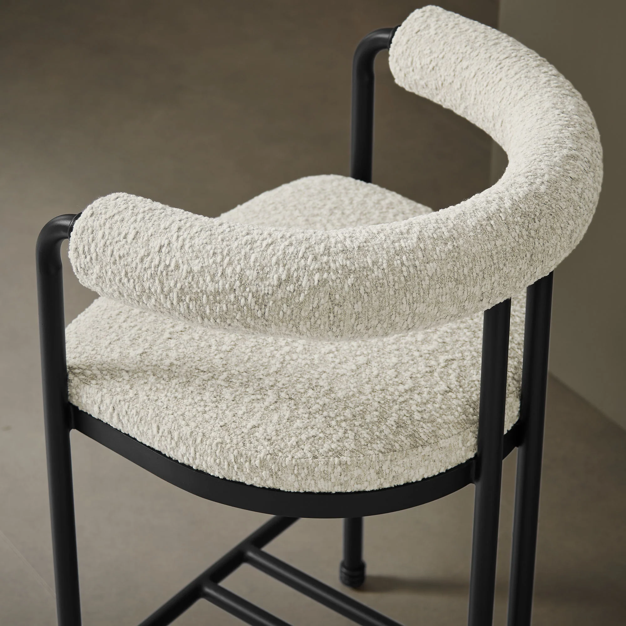 Turin Curved Back Boucle and Metal Counter Stool by Modway - Image 7