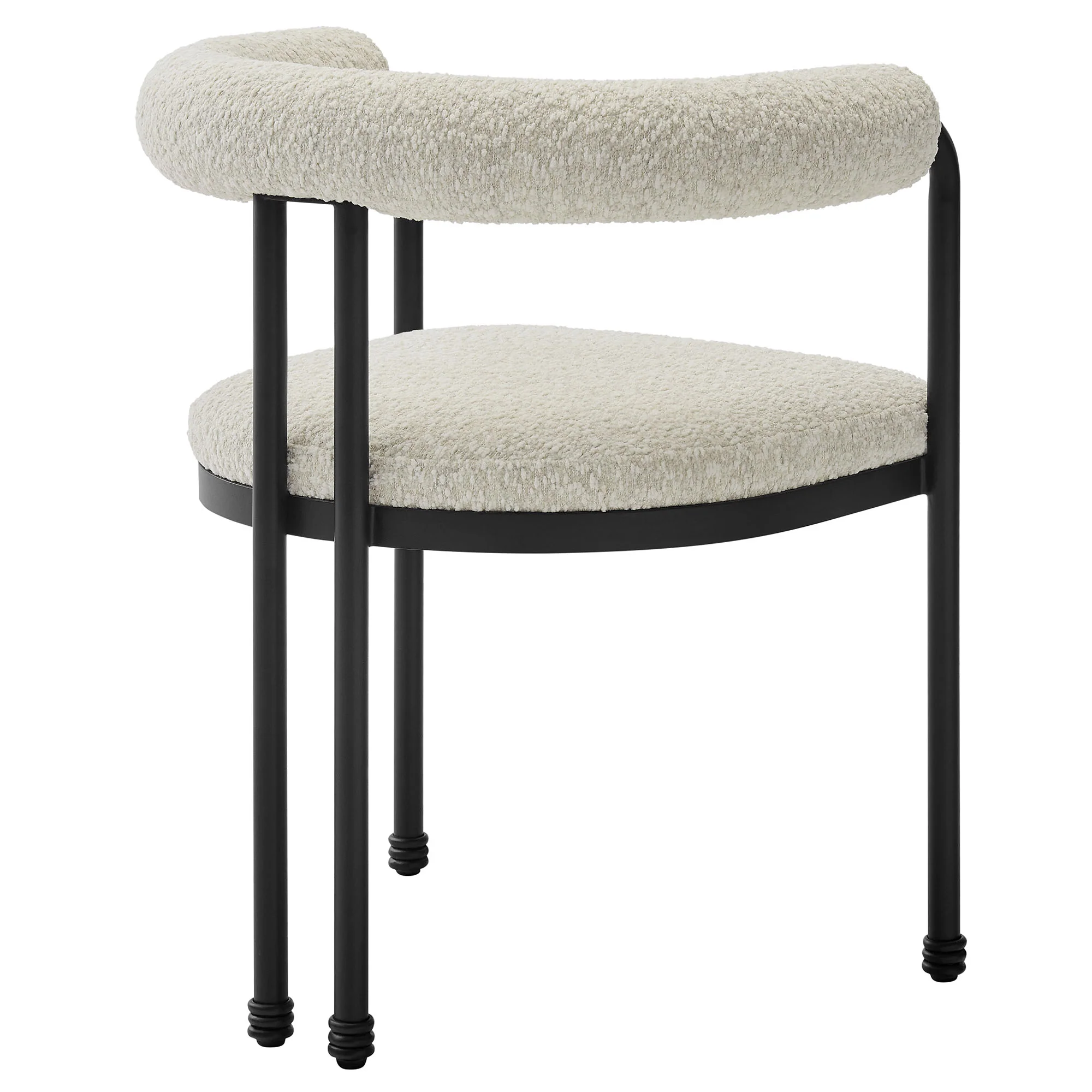 Turin Curved Back Boucle and Metal Dining Accent Chair by Modway - Image 4