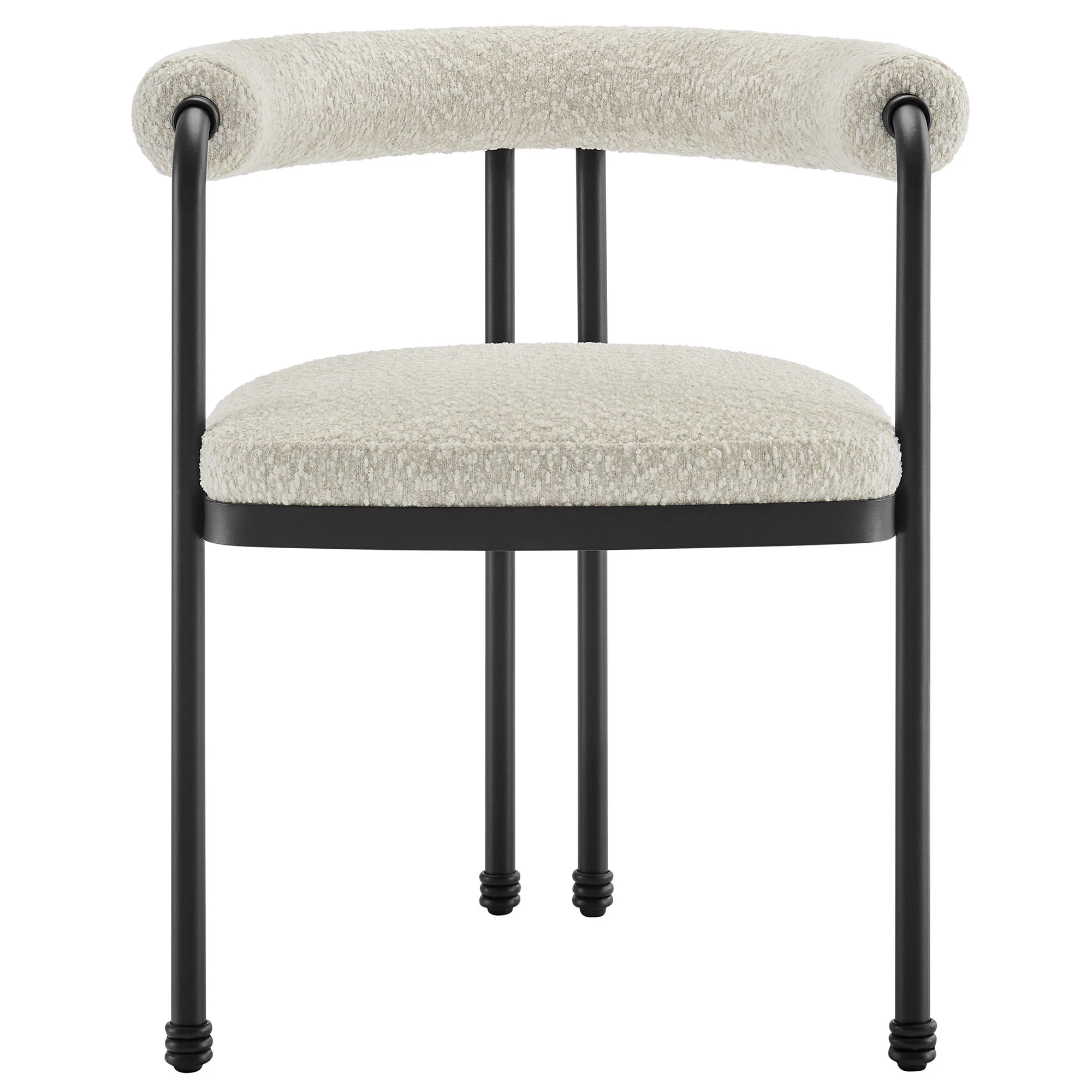 Turin Curved Back Boucle and Metal Dining Accent Chair by Modway - Image 5