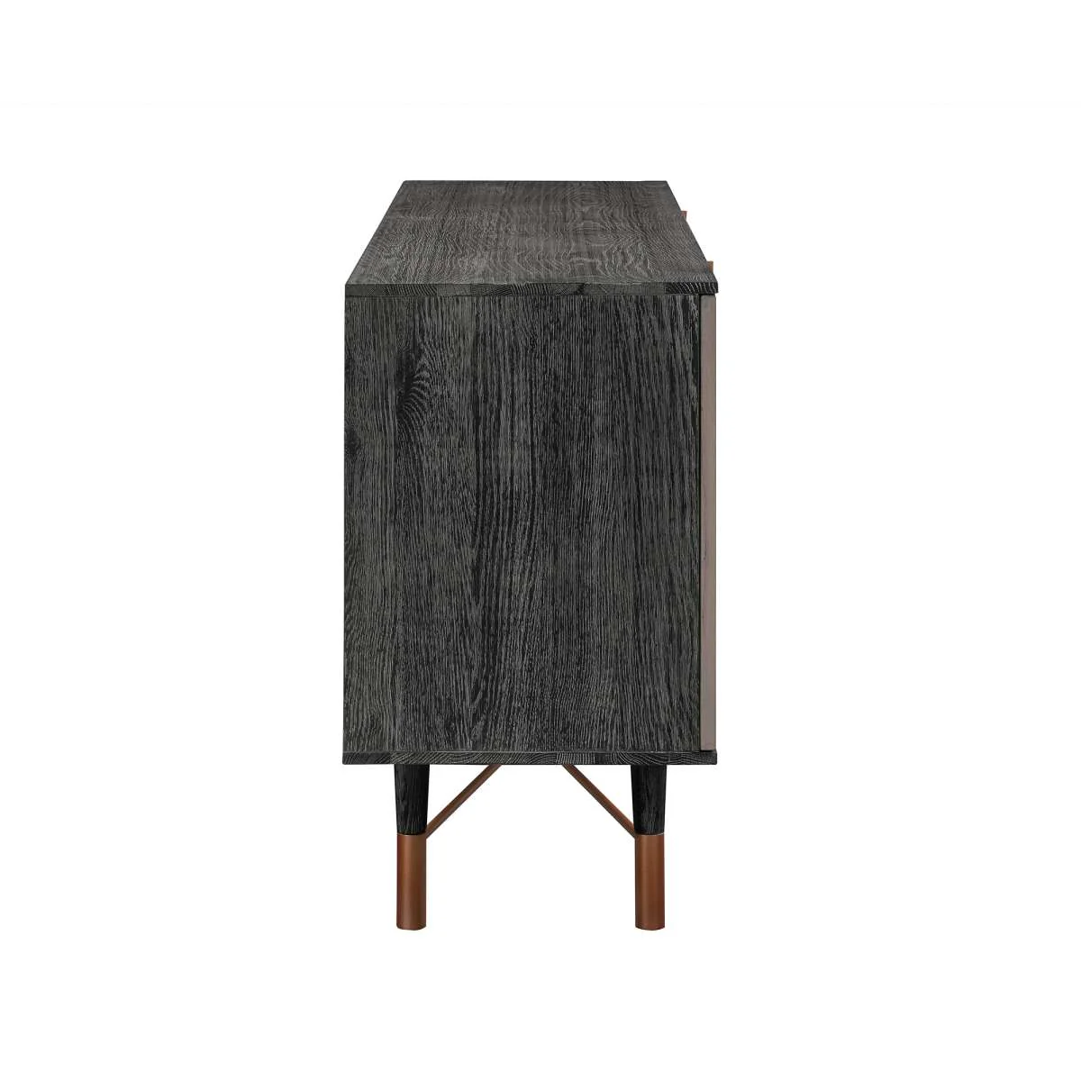 Turin Rustic 2 piece set with Dining Table and Sideboard in Black Brushed By Armen Living - Image 4