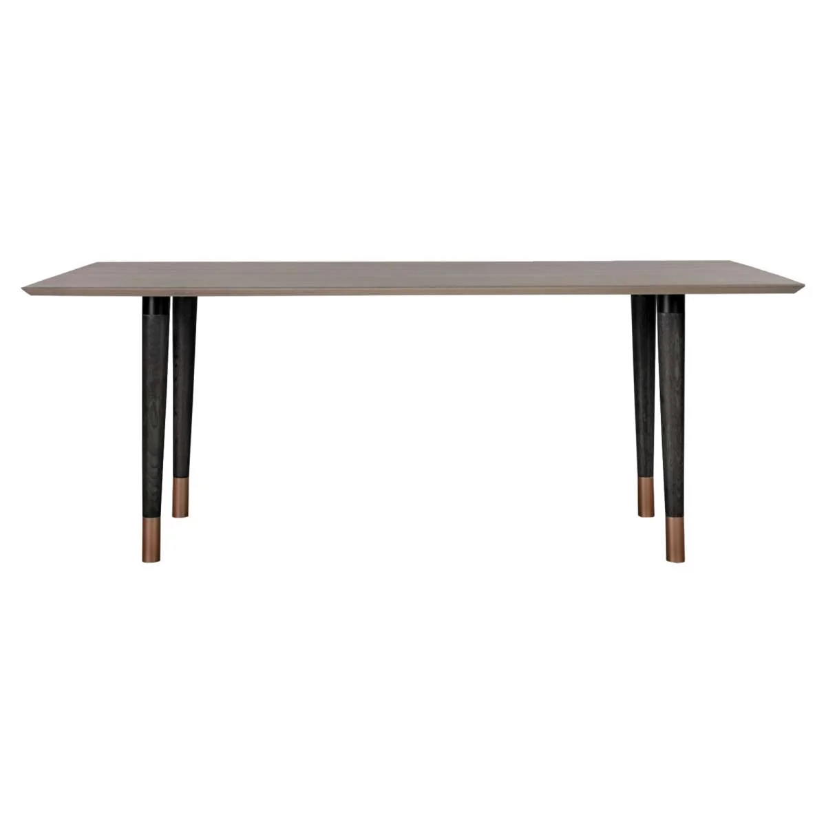 Turin Rustic Oak Wood Dining Table with Copper Tip Legs By Armen Living - Image 2