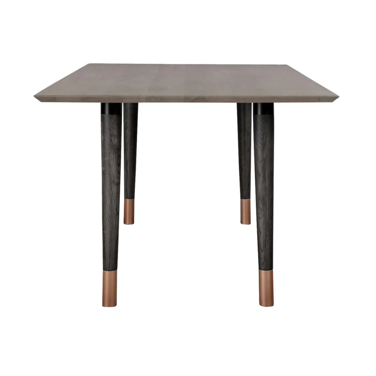 Turin Rustic Oak Wood Dining Table with Copper Tip Legs By Armen Living - Image 3