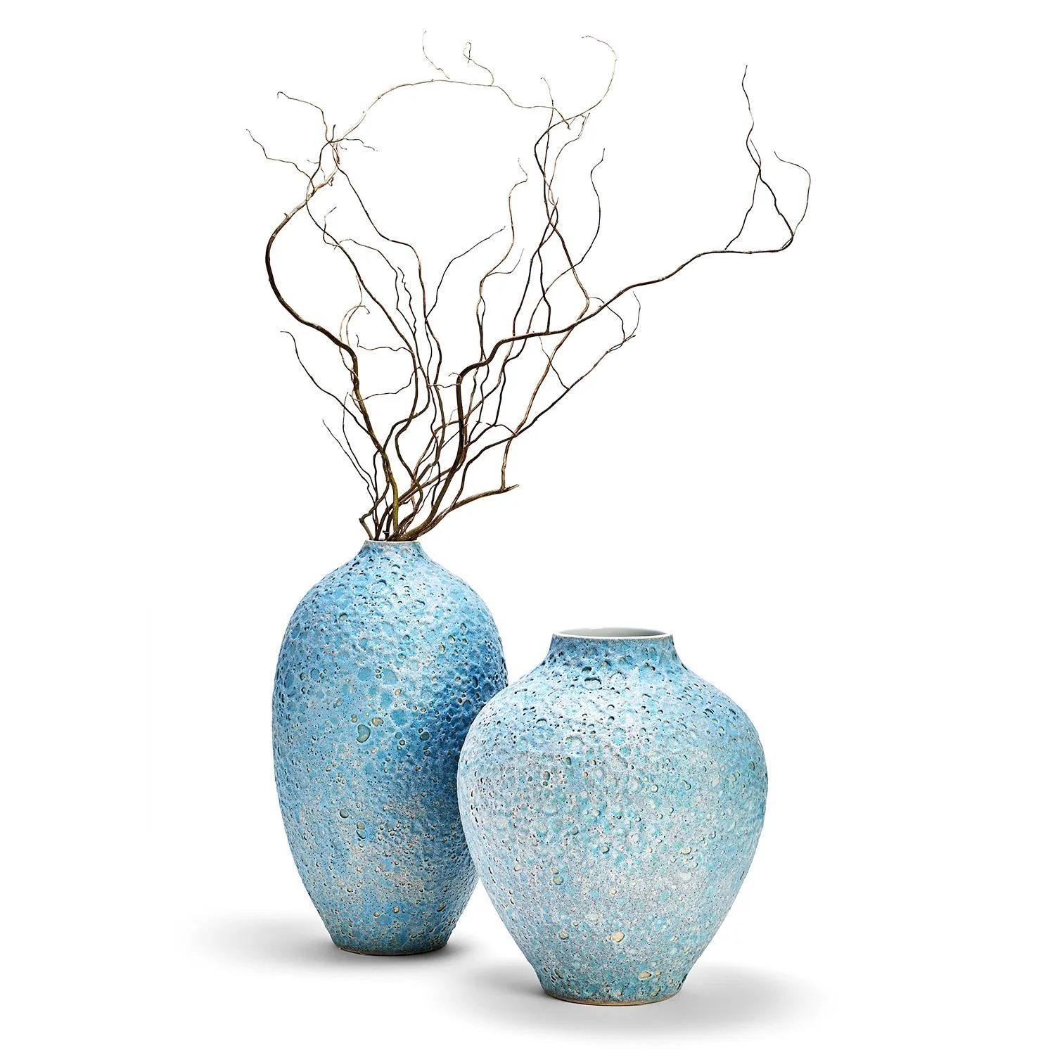 Turquoise Texture Vase Set Of 2 By Tozai Home - Image 2
