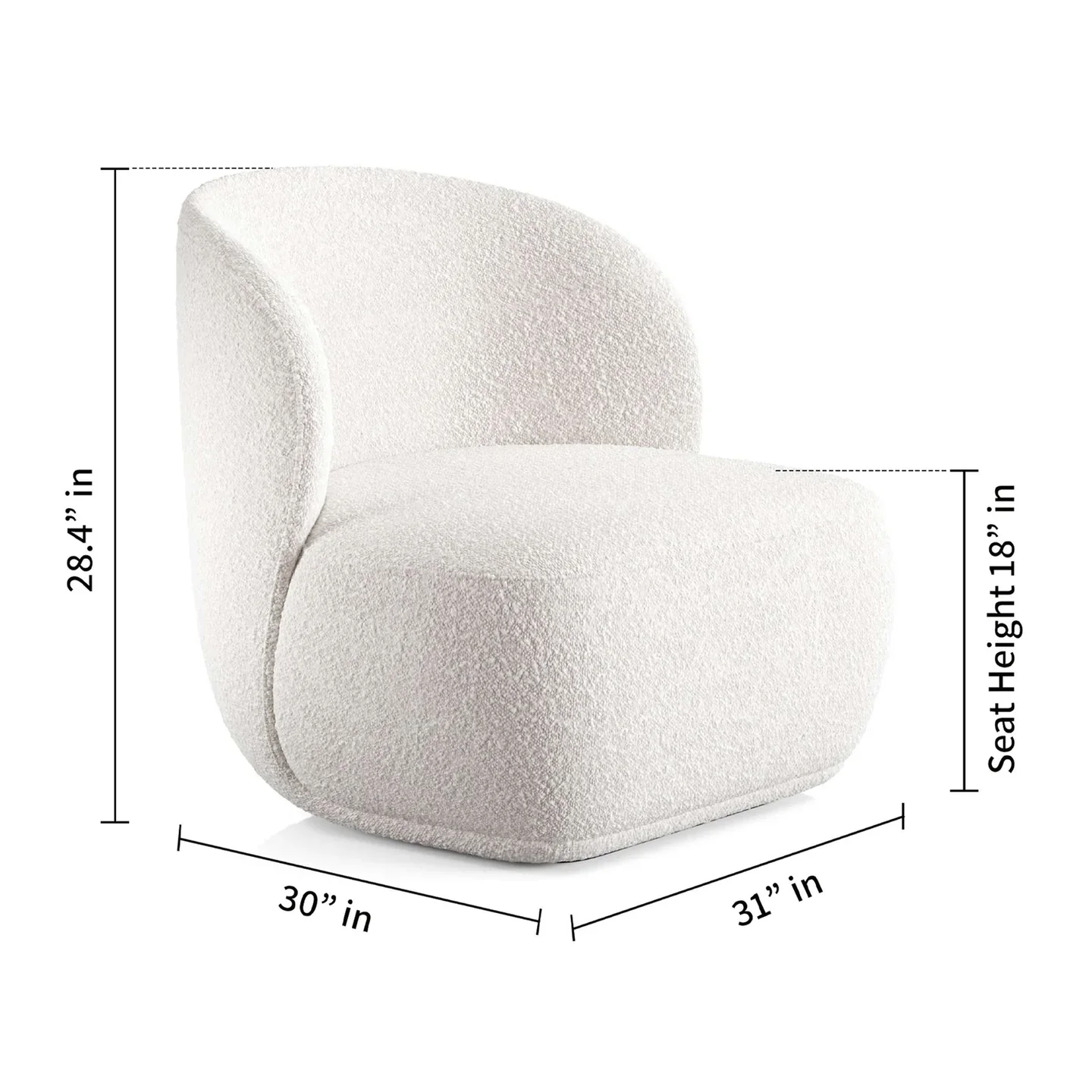 Tuva Lounge Chair, White By World Modern Design - Image 3