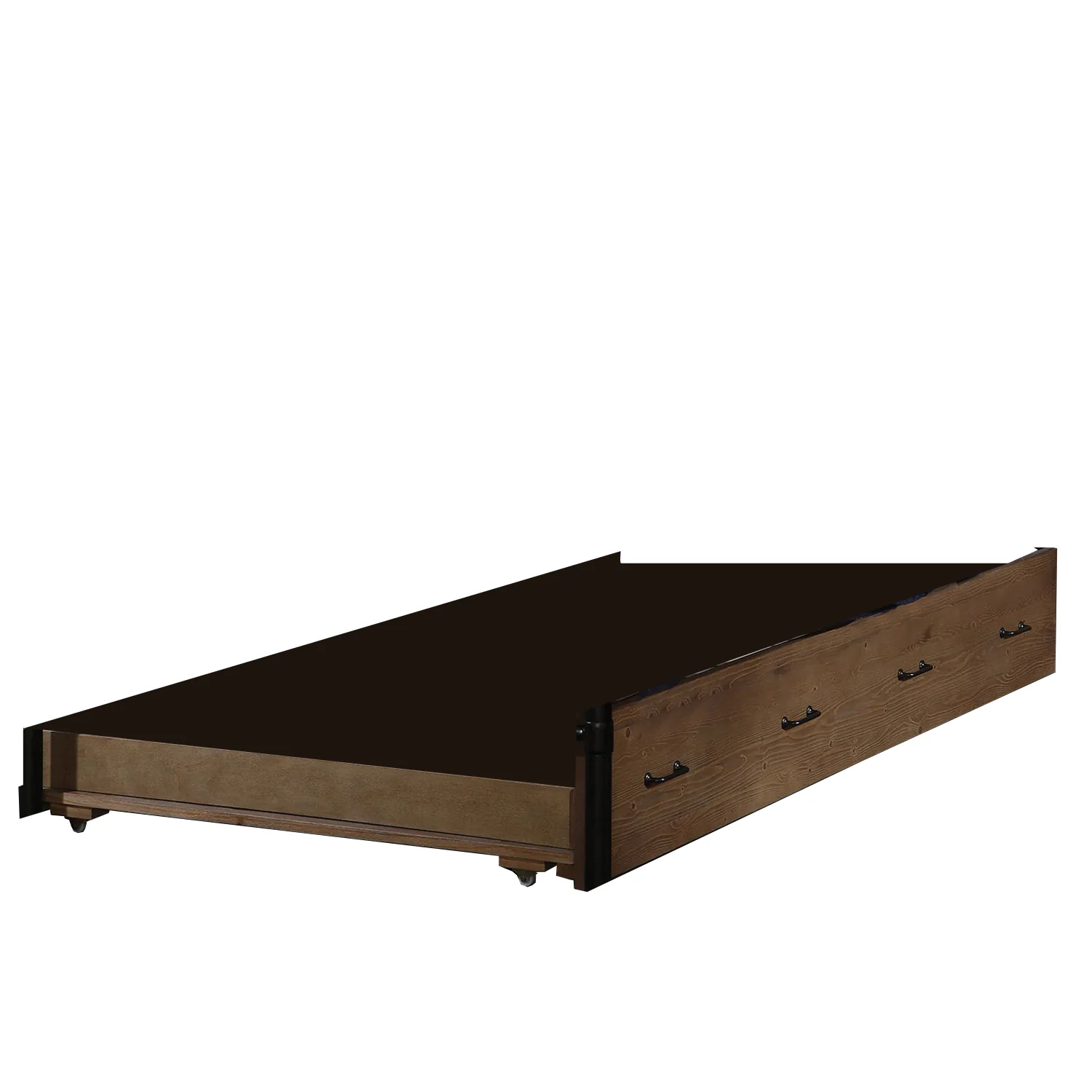 Twin Antique Oak Pine Wood Trundle By Homeroots - Image 3