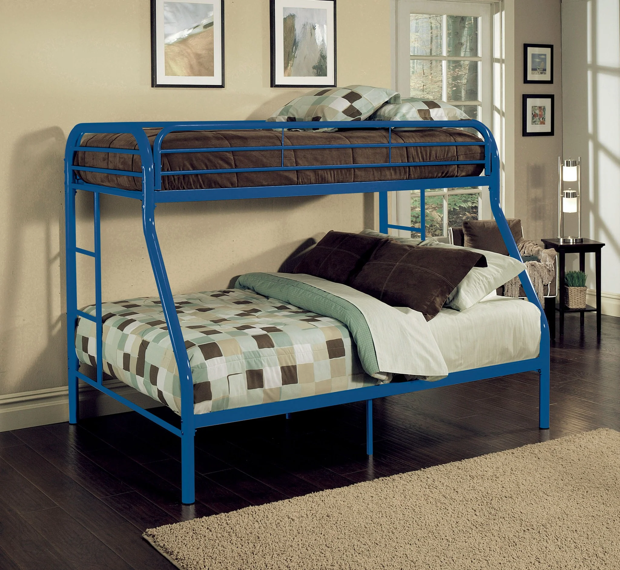 Twin Over Full Black Metal Tube Bunk Bed By Homeroots - Image 2