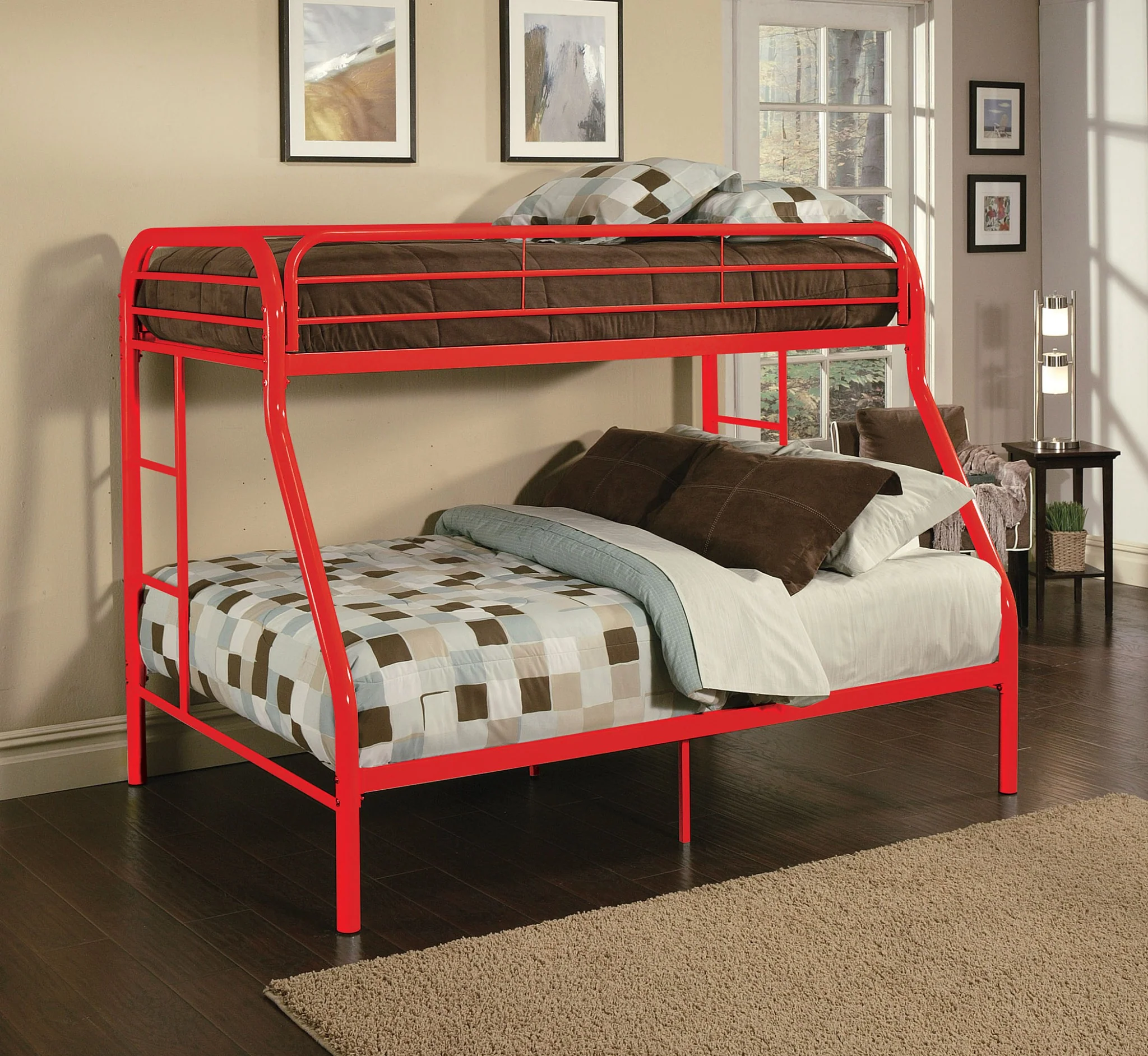 Twin Over Full Black Metal Tube Bunk Bed By Homeroots - Image 6