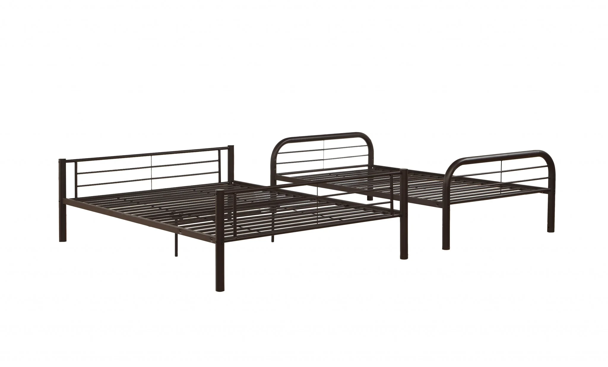 Twin Over Full Sandy Black Metal Tube Bunk Bed By Homeroots - Image 3