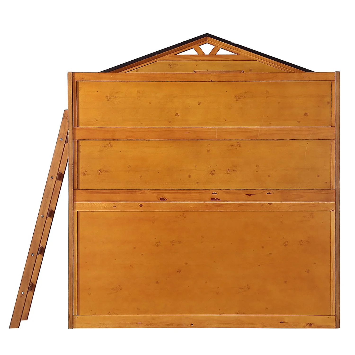 Twin Rustic Oak Pine Wood Loft Bed By Homeroots - Image 3