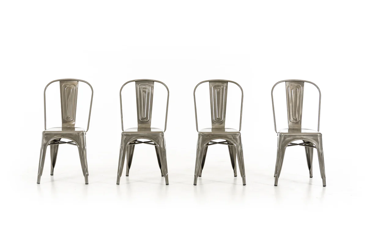Two 33' Steel Side Chairs By Homeroots - Image 2