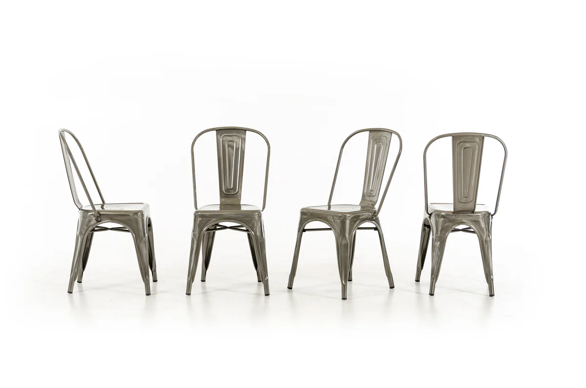 Two 33' Steel Side Chairs By Homeroots - Image 3