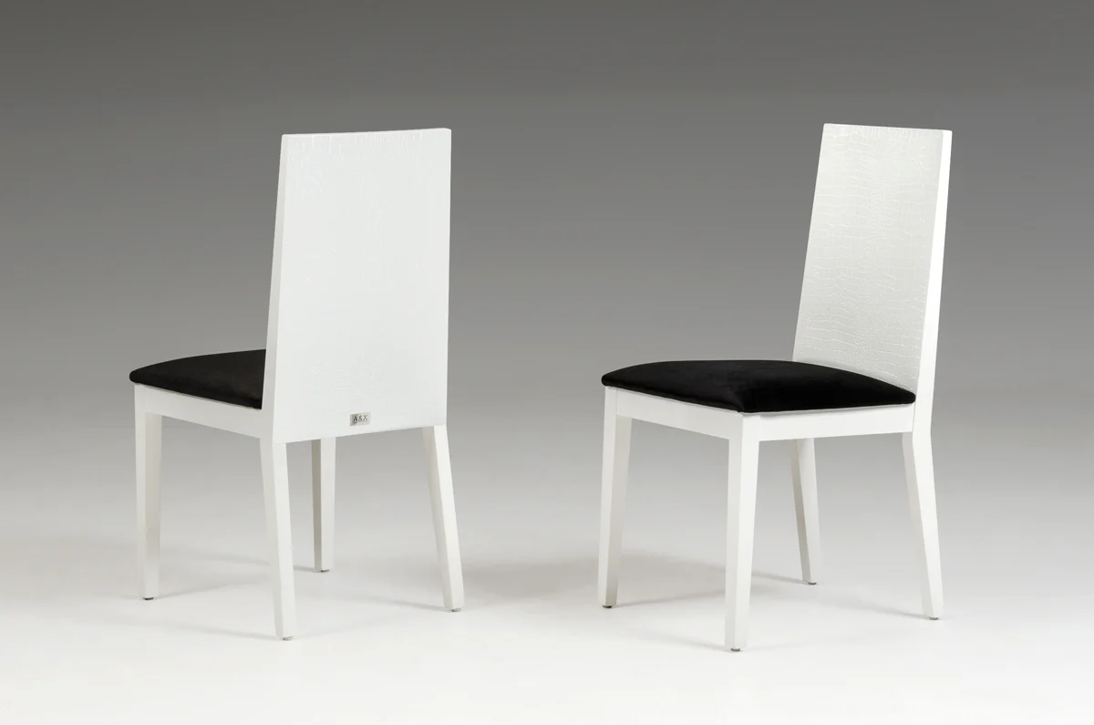 Two 36' White Fabric Dining Chairs By Homeroots - Image 2