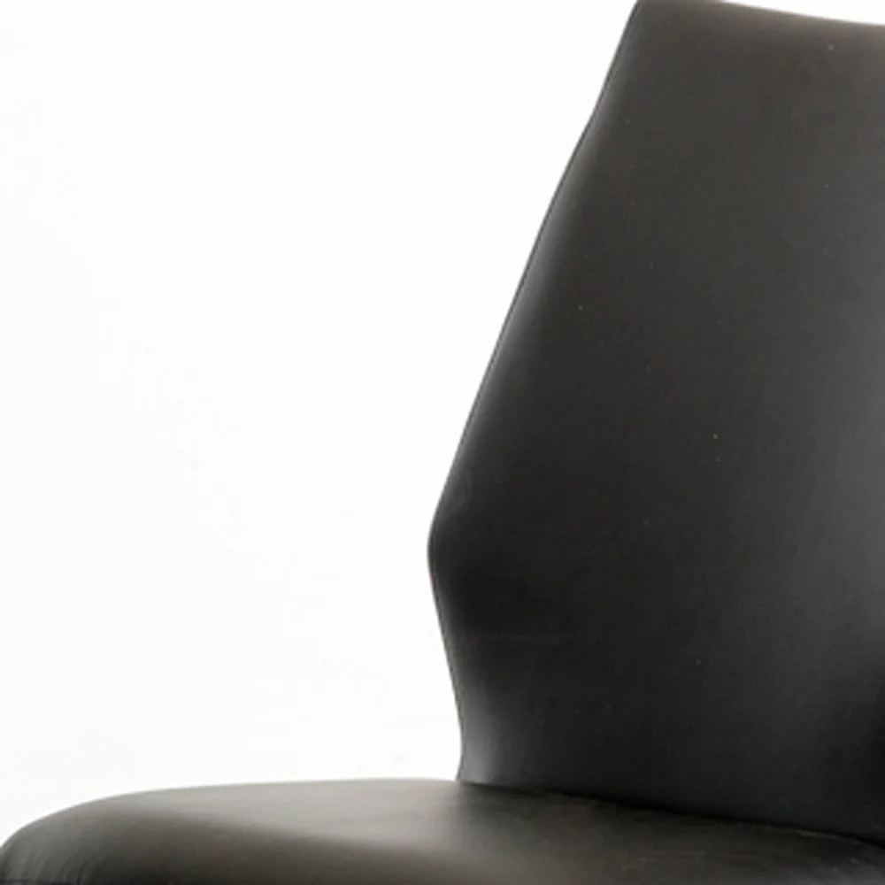 Two 37' Black Leatherette And Steel Dining Chairs By Homeroots - Image 5