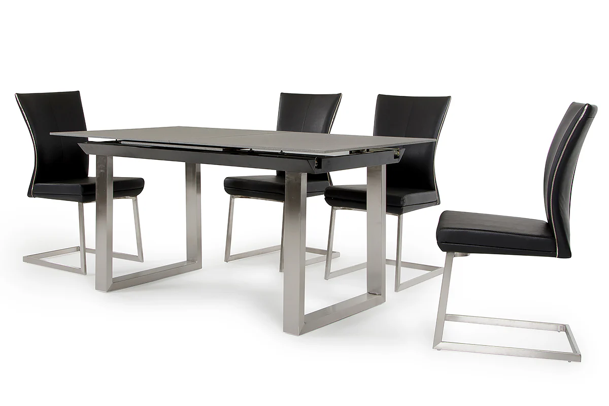 Two 38' Black Leatherette And Steel Dining Chairs By Homeroots - Image 3
