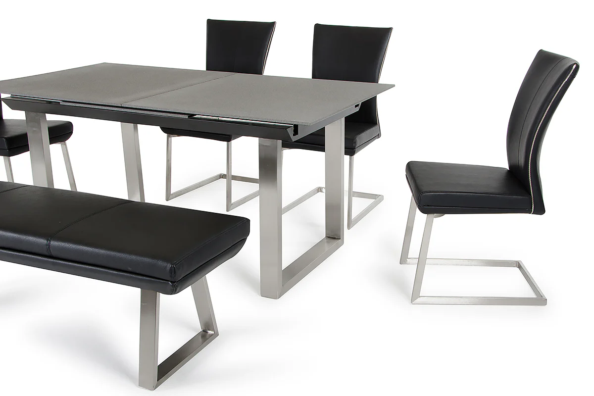 Two 38' Black Leatherette And Steel Dining Chairs By Homeroots - Image 5