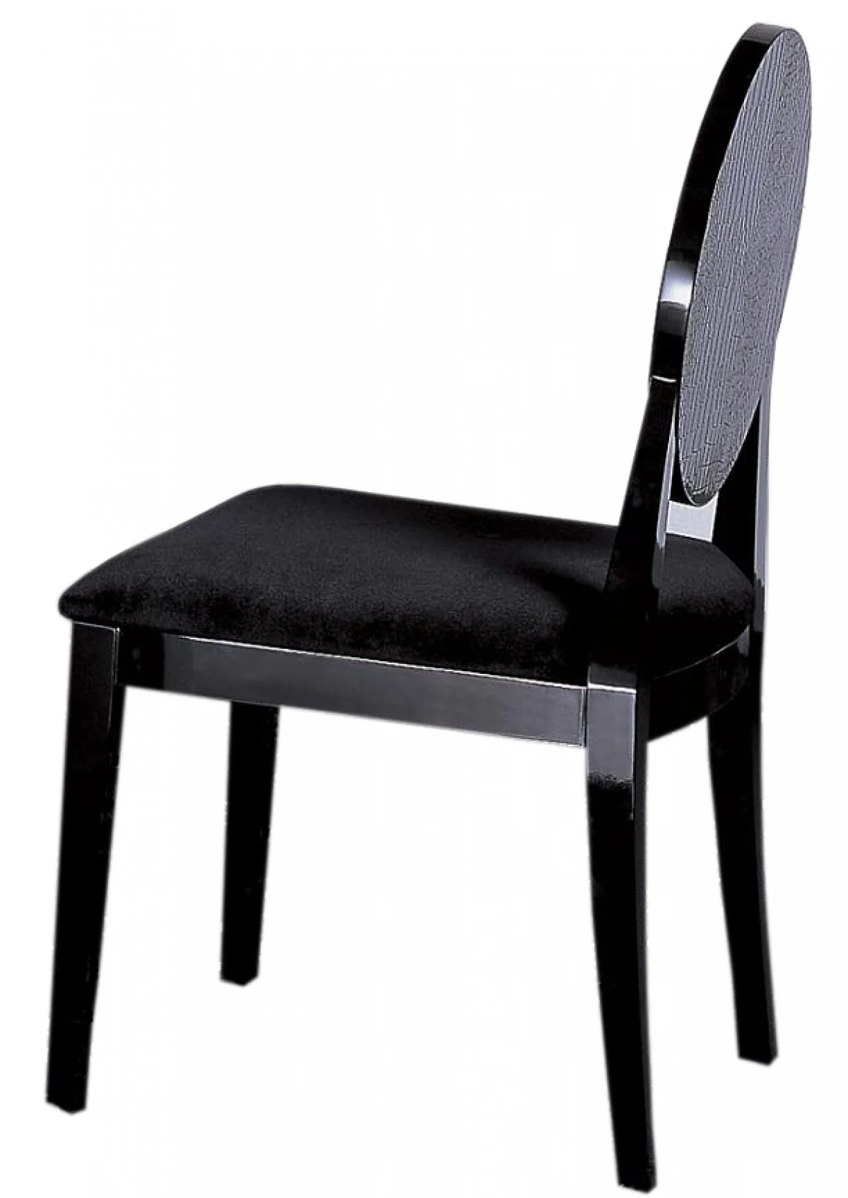 Two 38' Black Velour And Wood Dining Chairs By Homeroots - Image 2