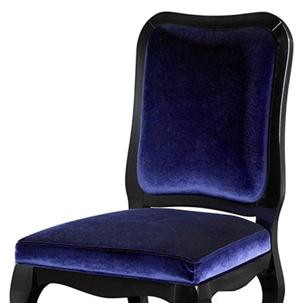 Two 39.4' Purple Velvet And Wood Side Chairs By Homeroots - Image 4