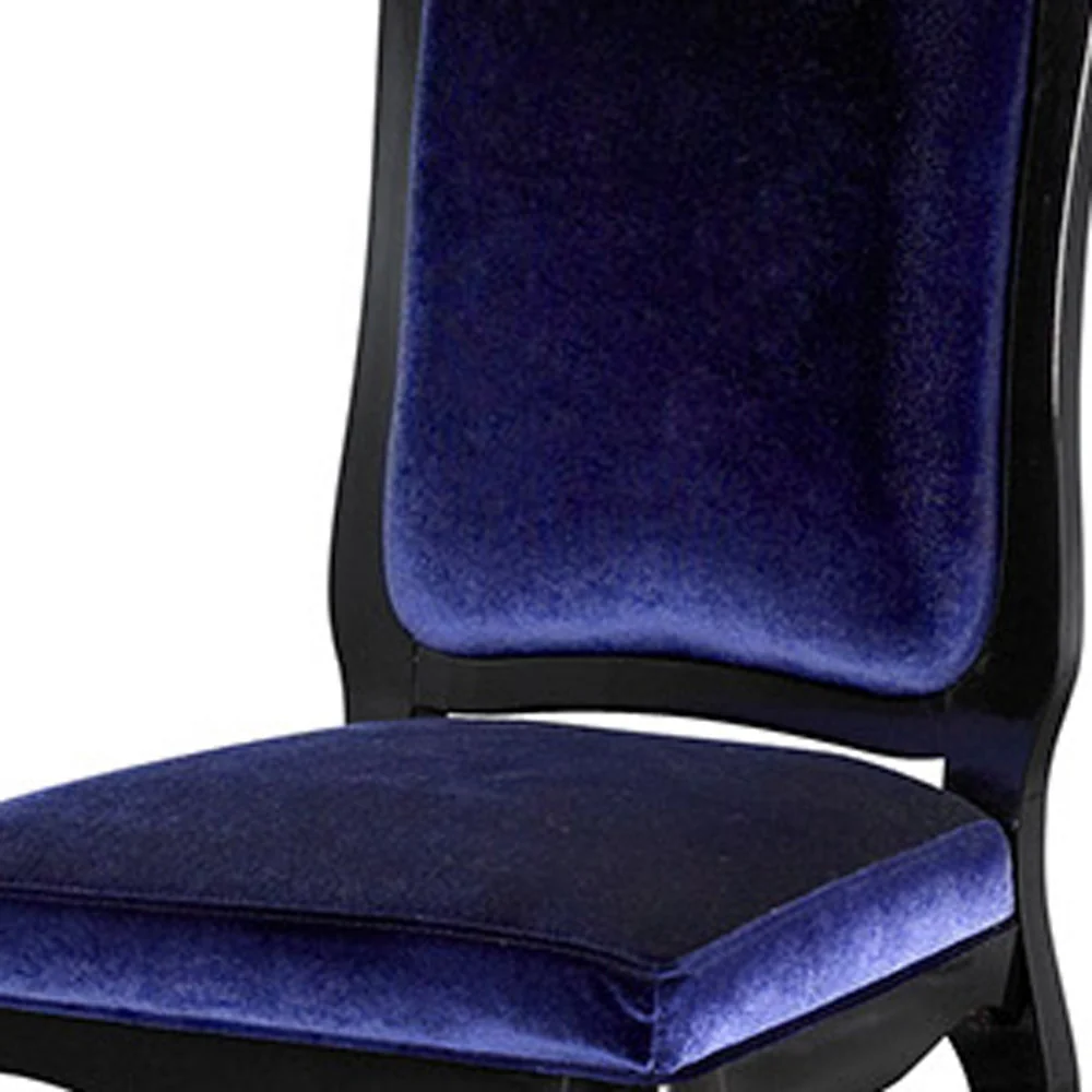 Two 39.4' Purple Velvet And Wood Side Chairs By Homeroots - Image 5