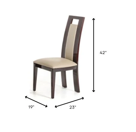 Two 42' Leatherette And Wood Dining Chair By Homeroots - Image 4