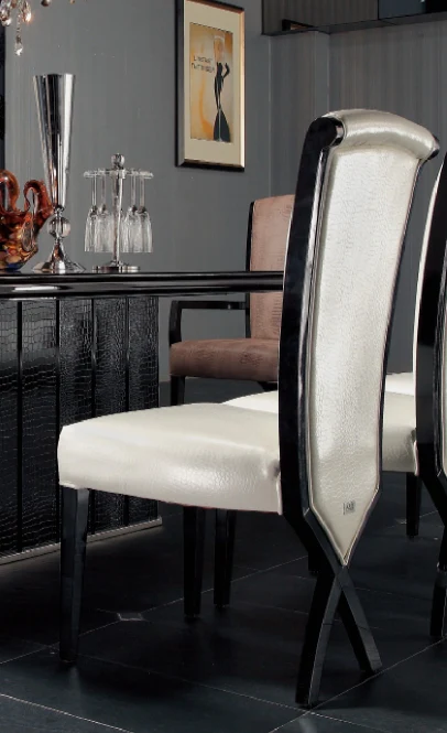Two 43.5' White Leatherette And Black Wood Dining Chairs With X Shaped Rear Legs By Homeroots - Image 3