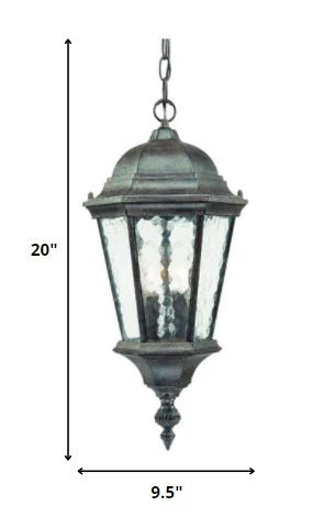 Two Light Antique Black Carousel Lantern Hanging Light By Homeroots - Image 2