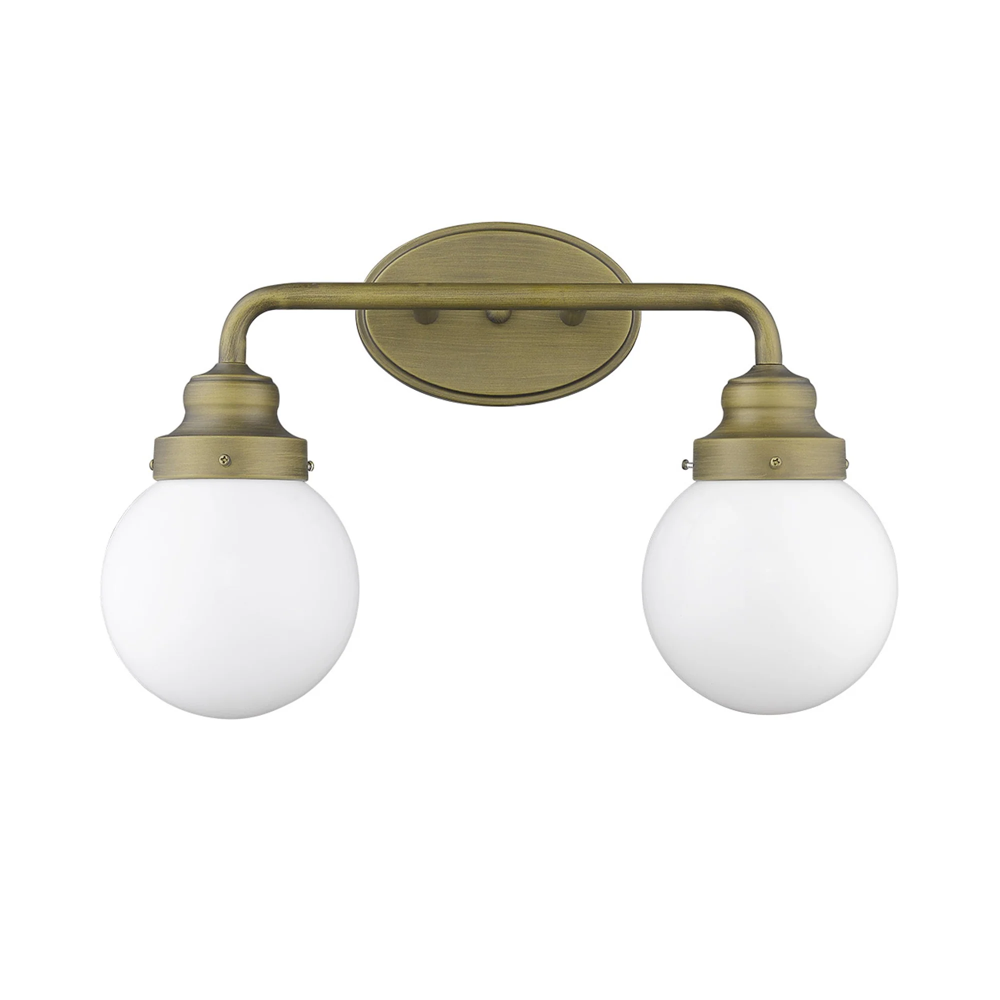 Two Light Gold Wall Sconce with Round Glass Shade By Homeroots - Image 3