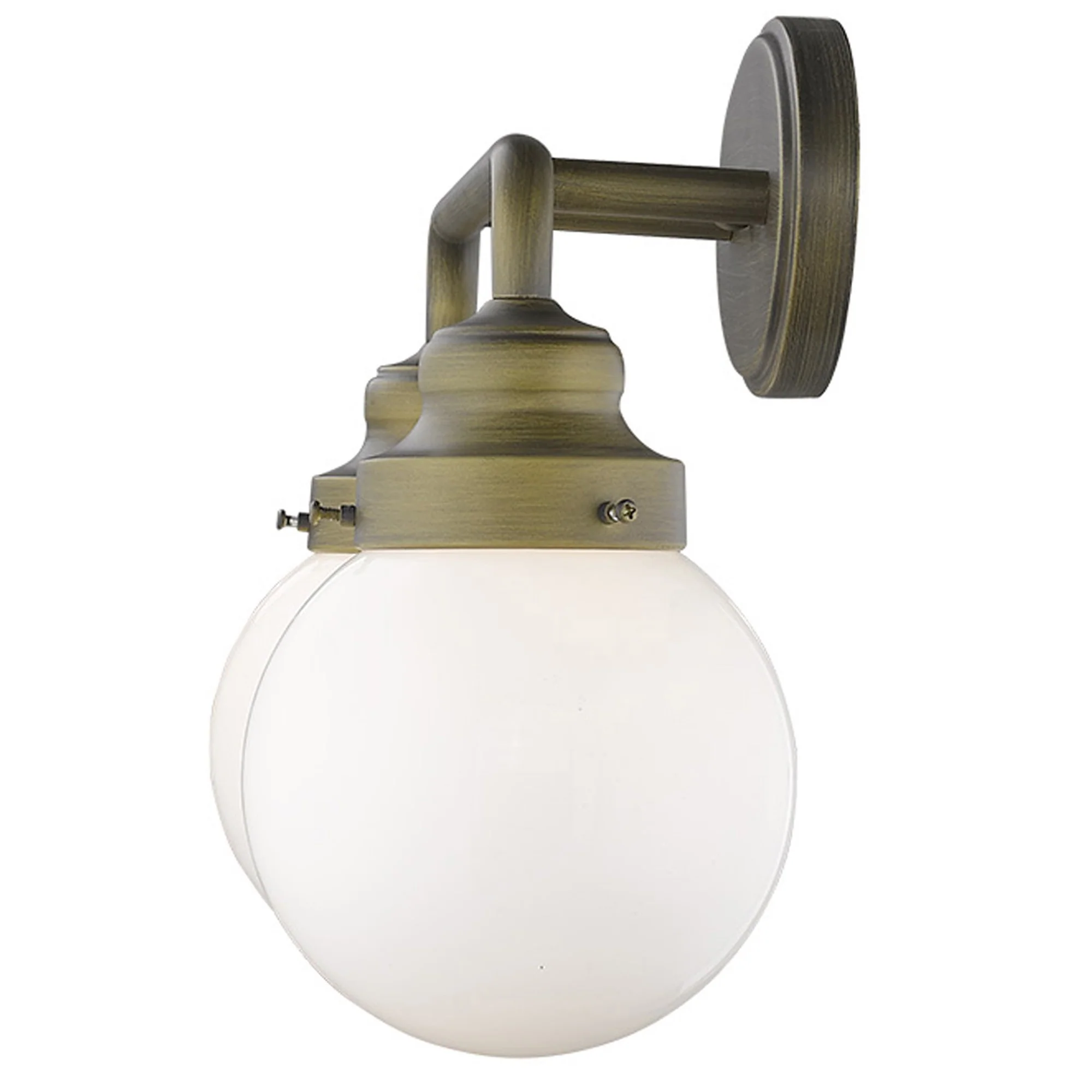 Two Light Gold Wall Sconce with Round Glass Shade By Homeroots - Image 4