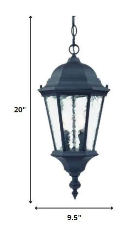 Two Light Matte Black Carousel Lantern Hanging Light By Homeroots - Image 2