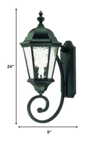 Two Light Matte Black Carousel Lantern Wall Light By Homeroots - Image 2