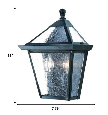Two Light Matte Black Lantern Wall Light By Homeroots - Image 2