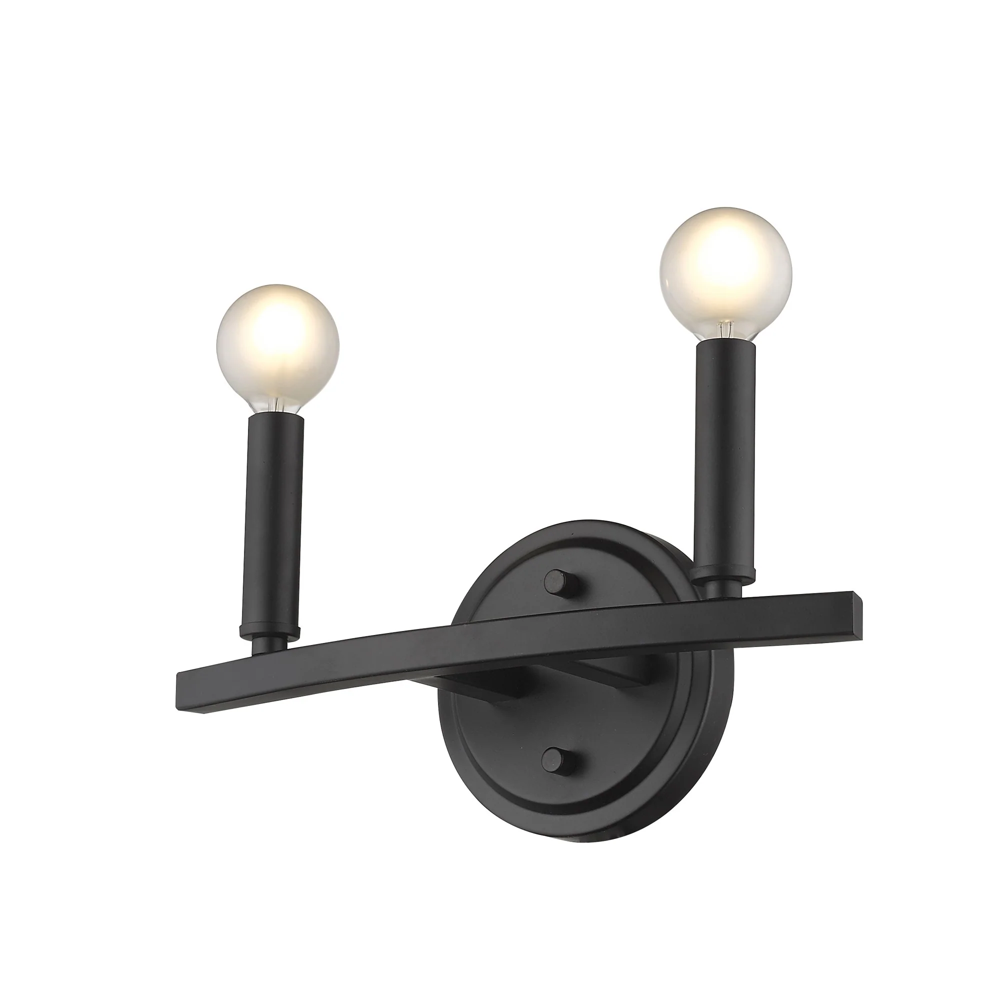 Two Light Matte Black Wall Sconce By Homeroots - Image 4