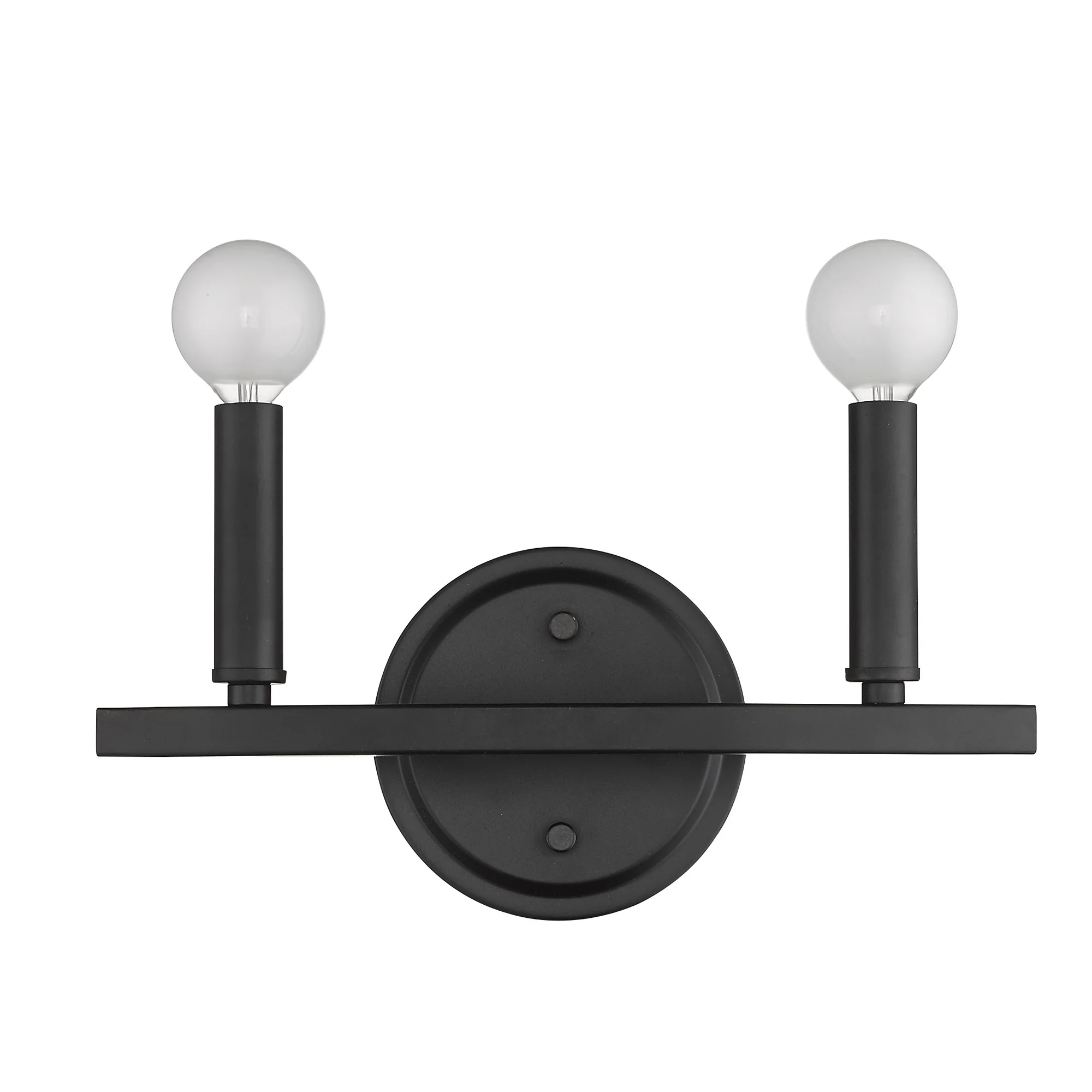 Two Light Matte Black Wall Sconce By Homeroots - Image 5