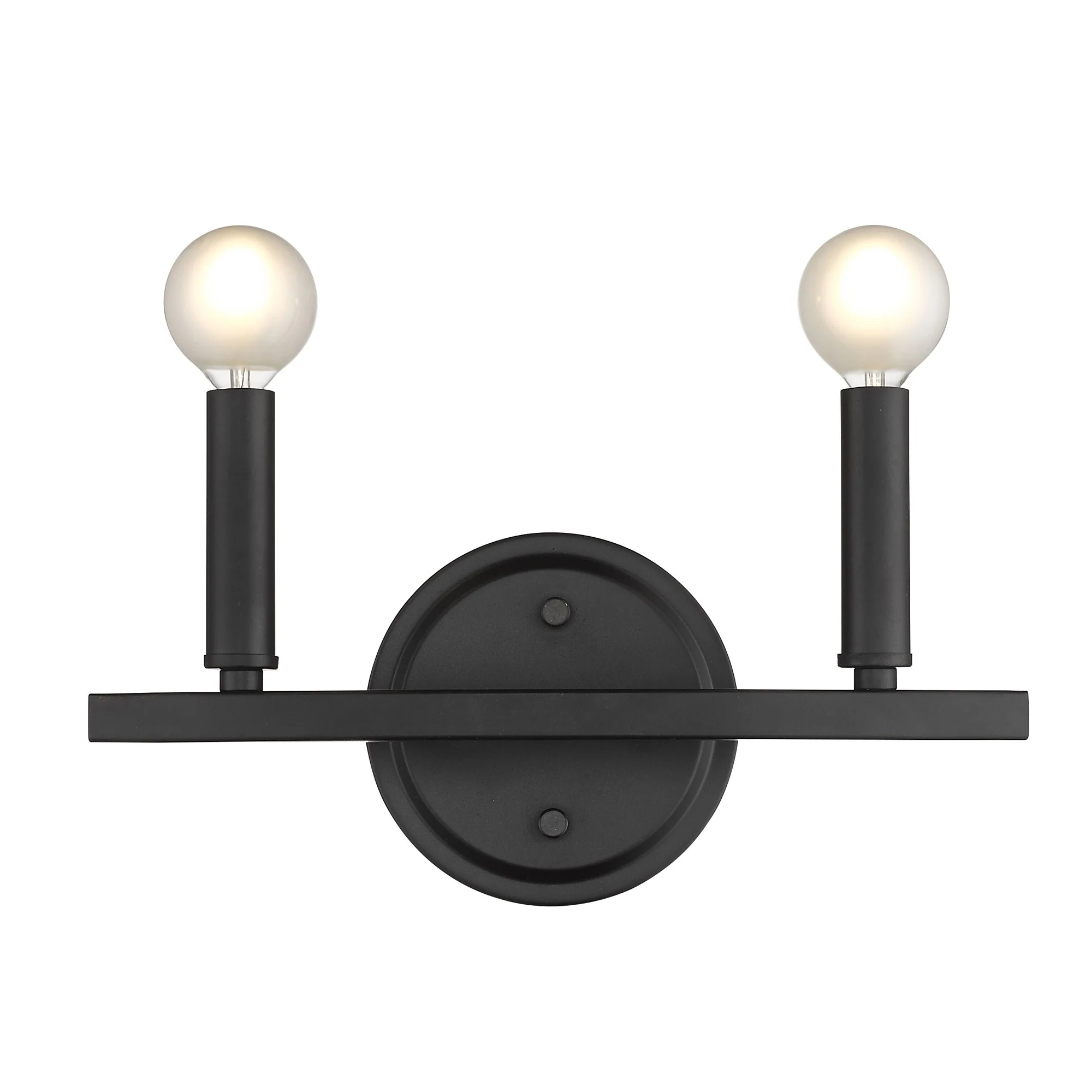 Two Light Matte Black Wall Sconce By Homeroots - Image 6