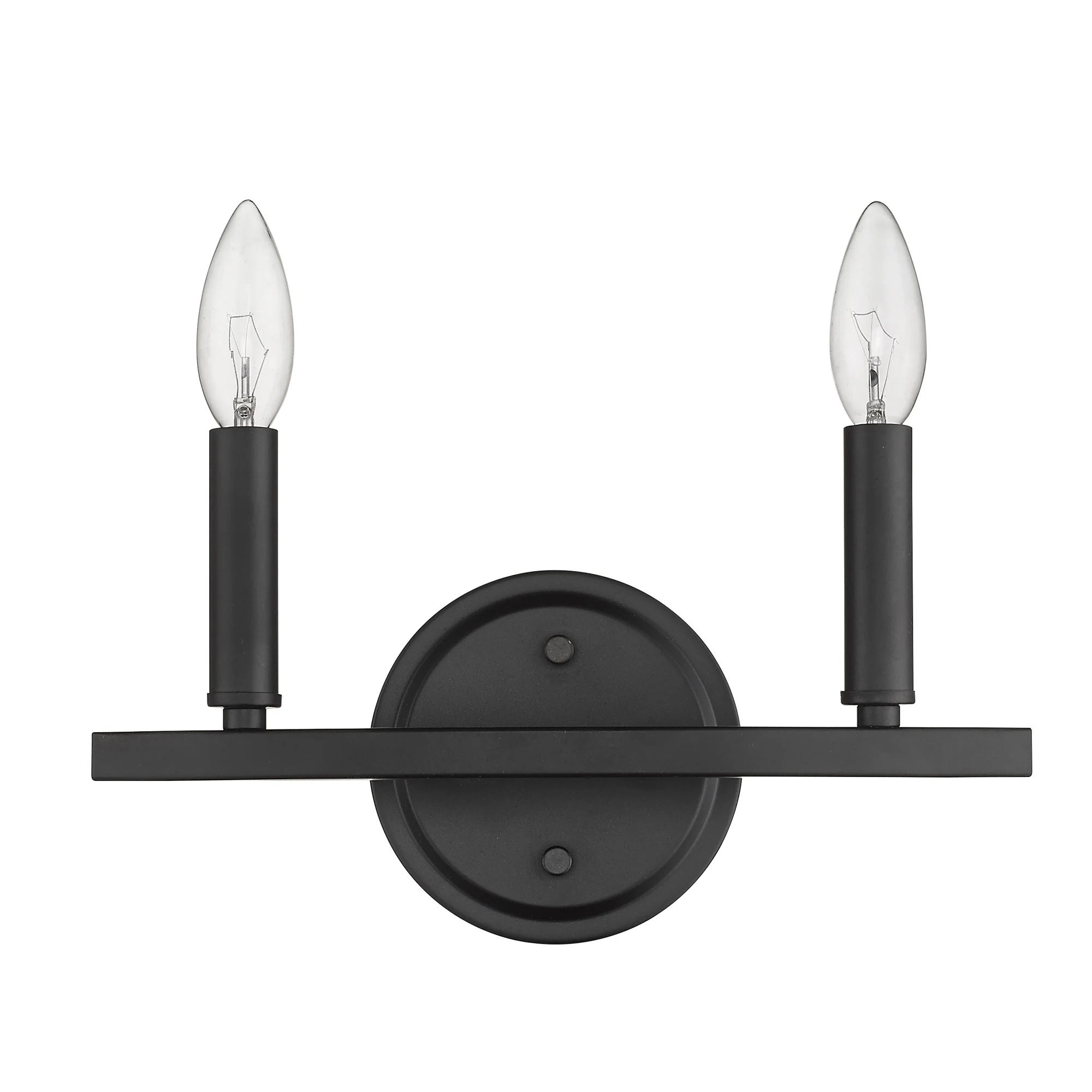 Two Light Matte Black Wall Sconce By Homeroots - Image 7