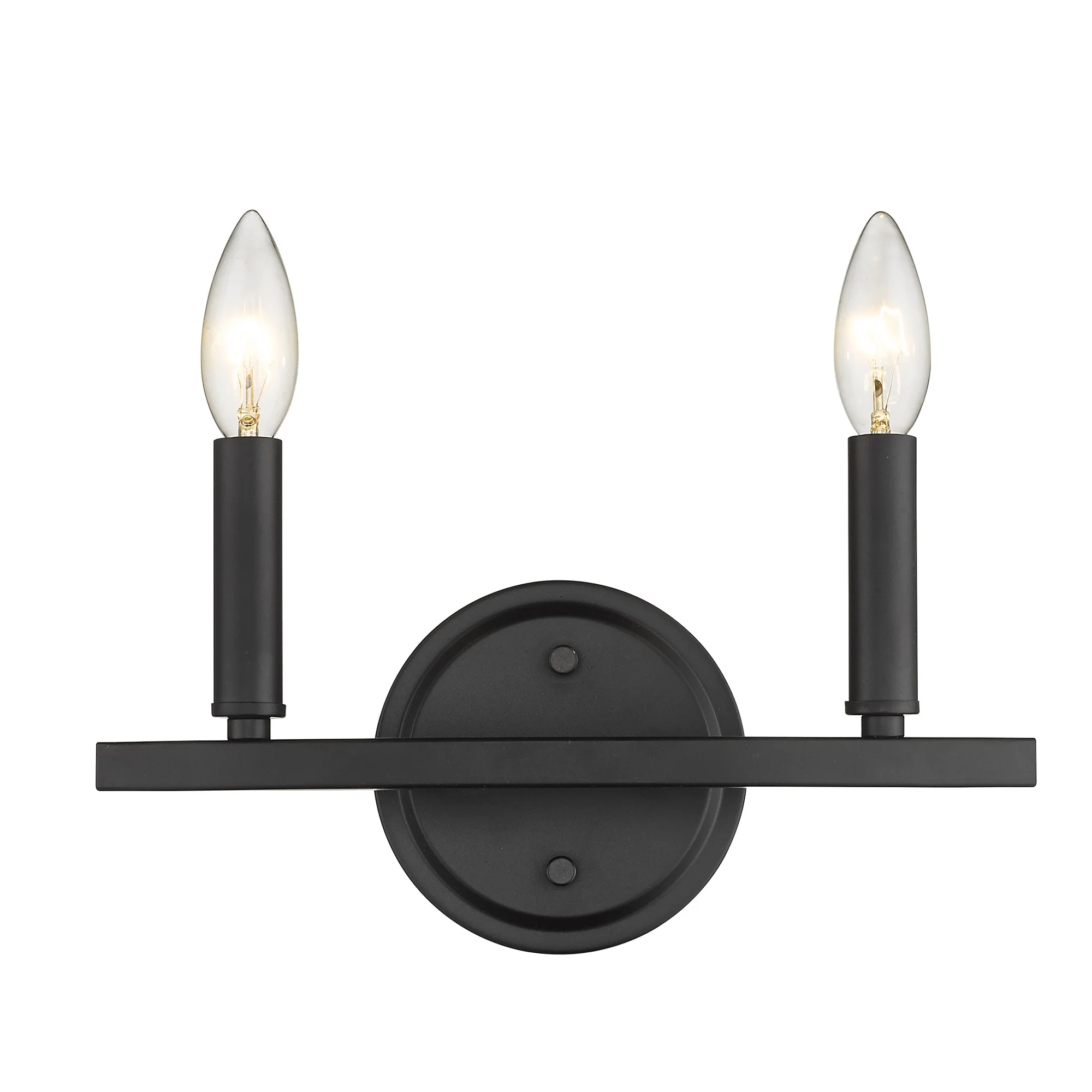 Two Light Matte Black Wall Sconce By Homeroots - Image 8