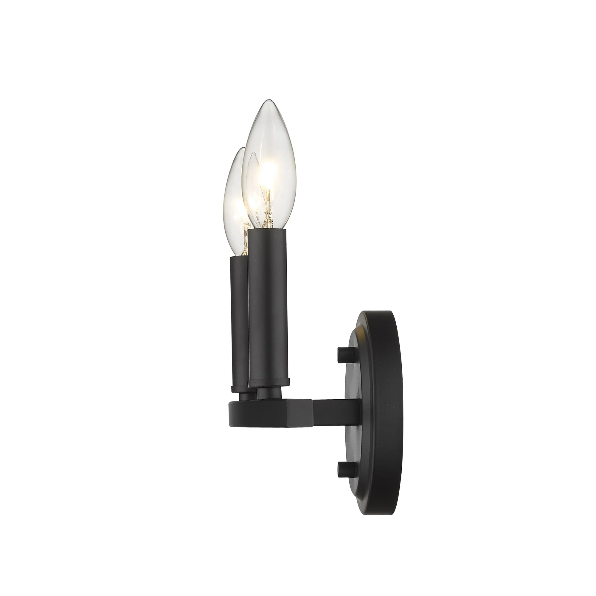 Two Light Matte Black Wall Sconce By Homeroots - Image 9