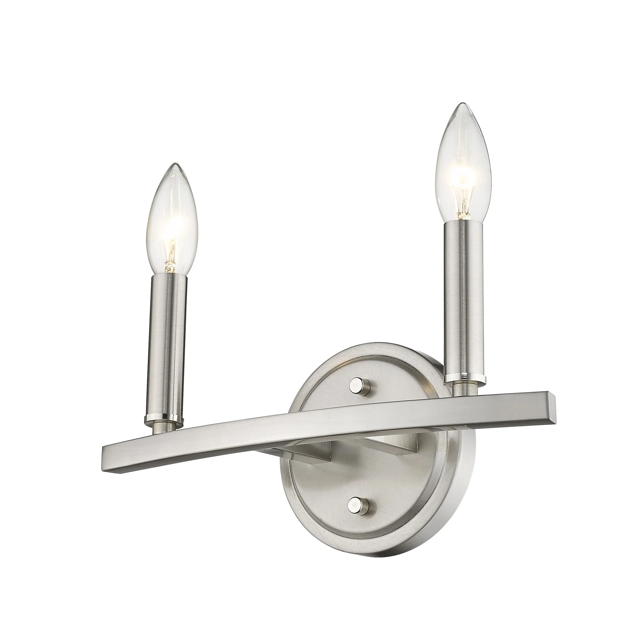 Two Light Silver Wall Sconce By Homeroots - Image 2