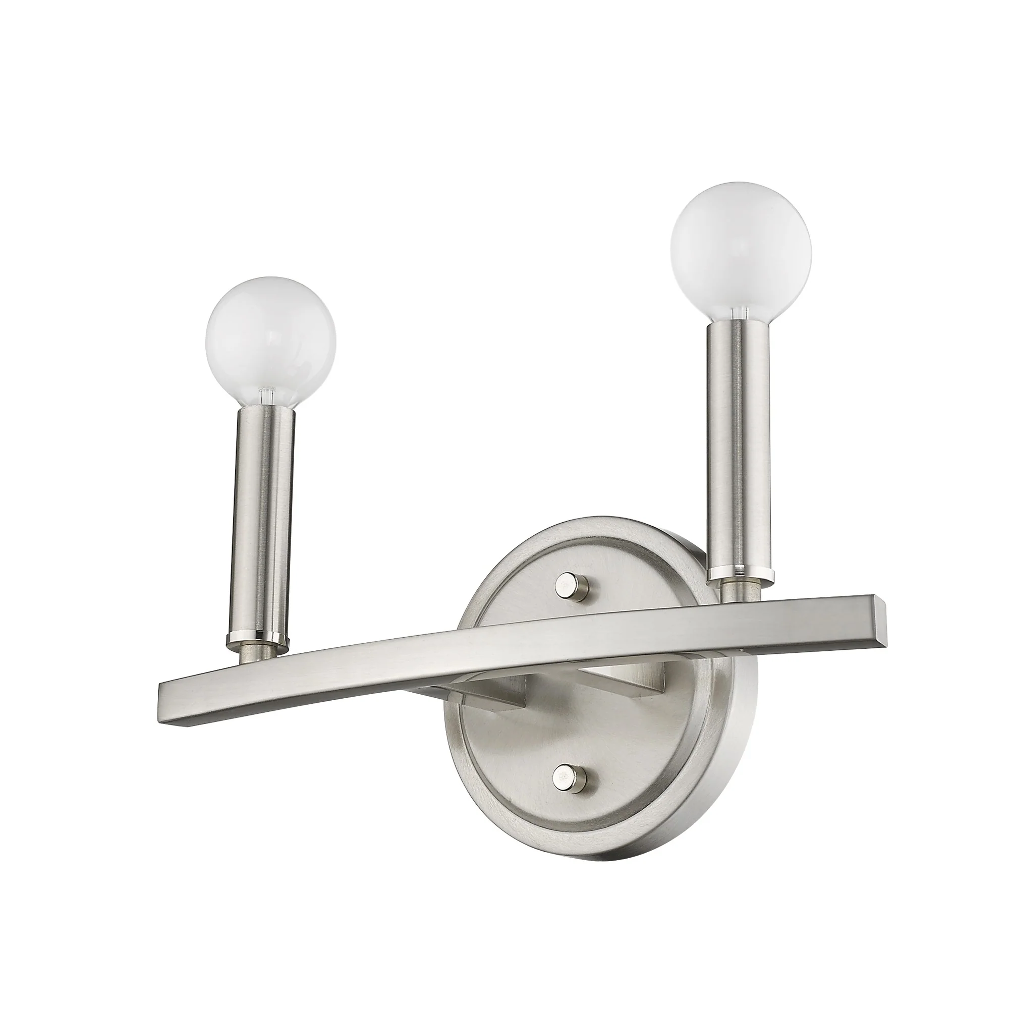 Two Light Silver Wall Sconce By Homeroots - Image 3