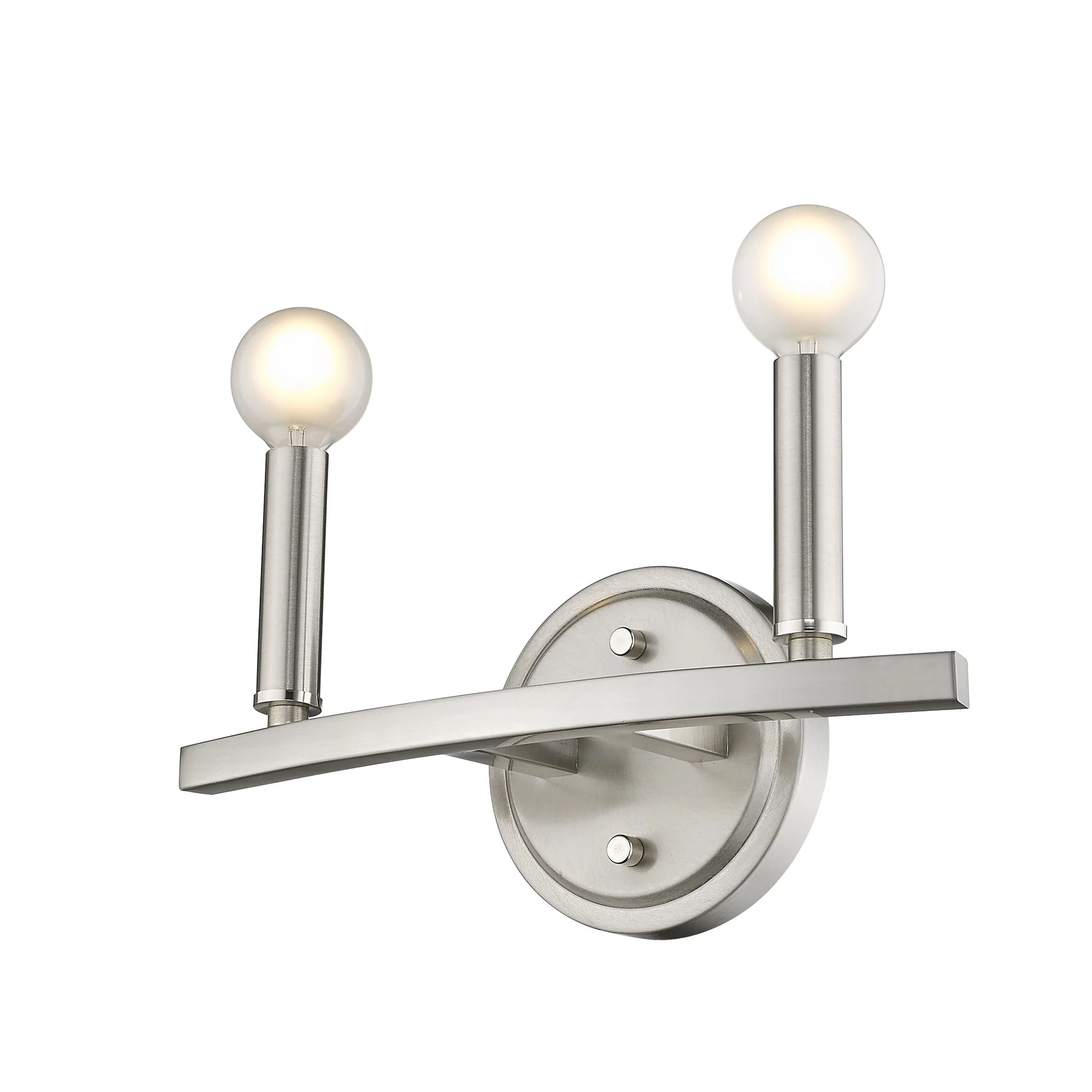 Two Light Silver Wall Sconce By Homeroots - Image 4