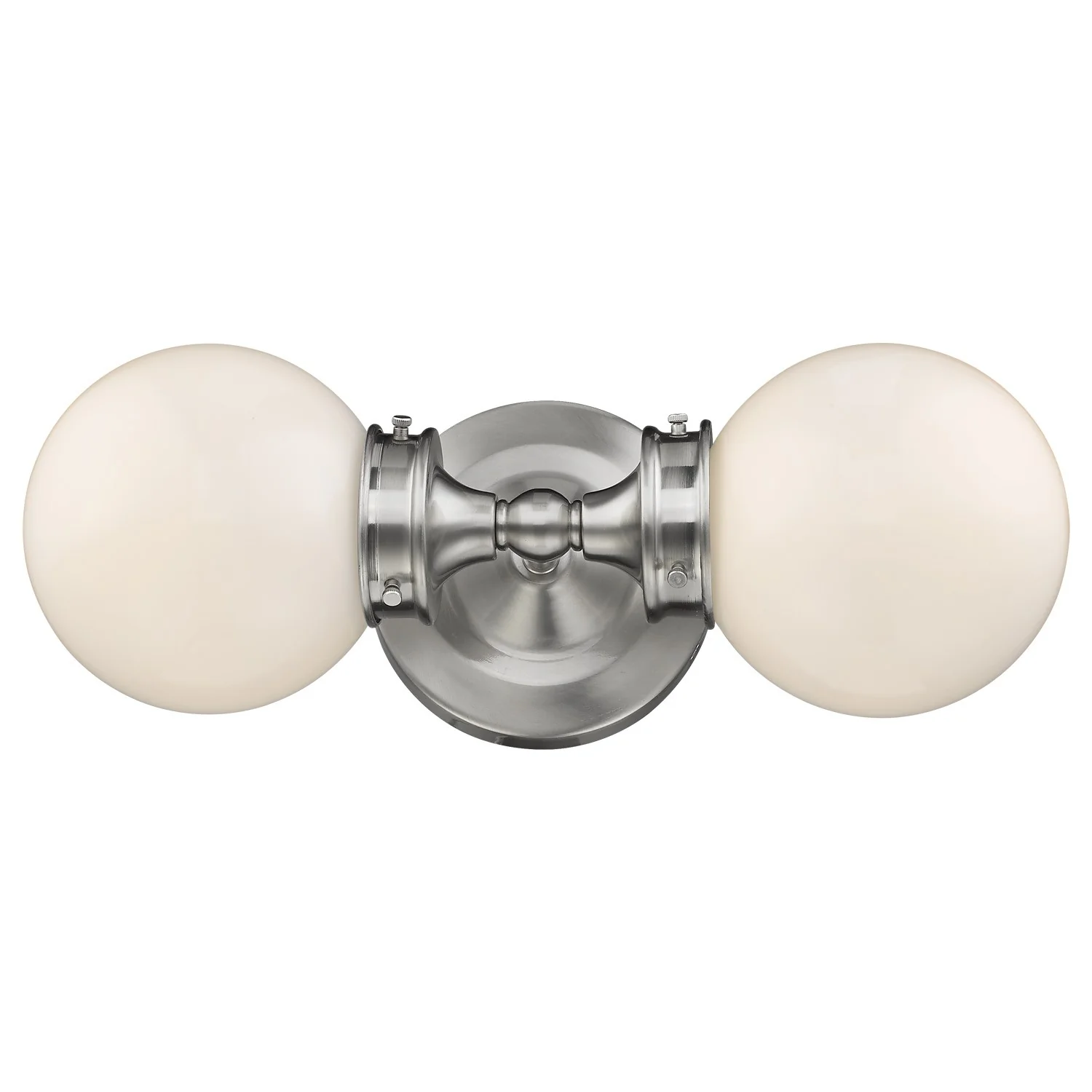 Two Light Silver Wall Sconce with Round Frosted Glass Shade By Homeroots - Image 3
