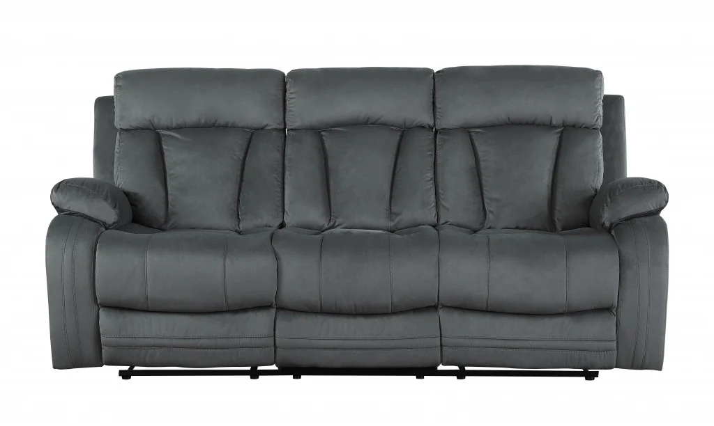 Two Piece Gray Microfiber Five Person Seating Set By Homeroots - Image 2