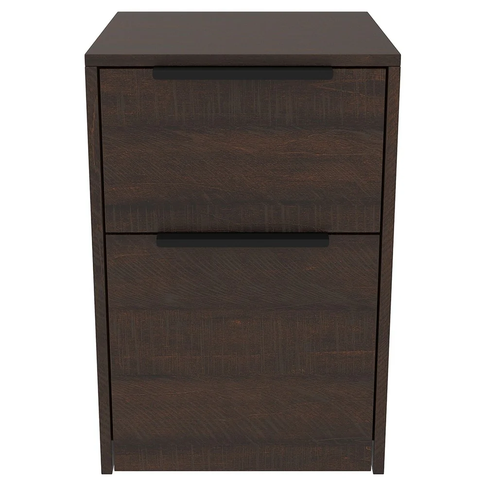 Two Tone Wooden File Cabinet With 2 File Drawers, Dark Brown By Benzara - Image 4
