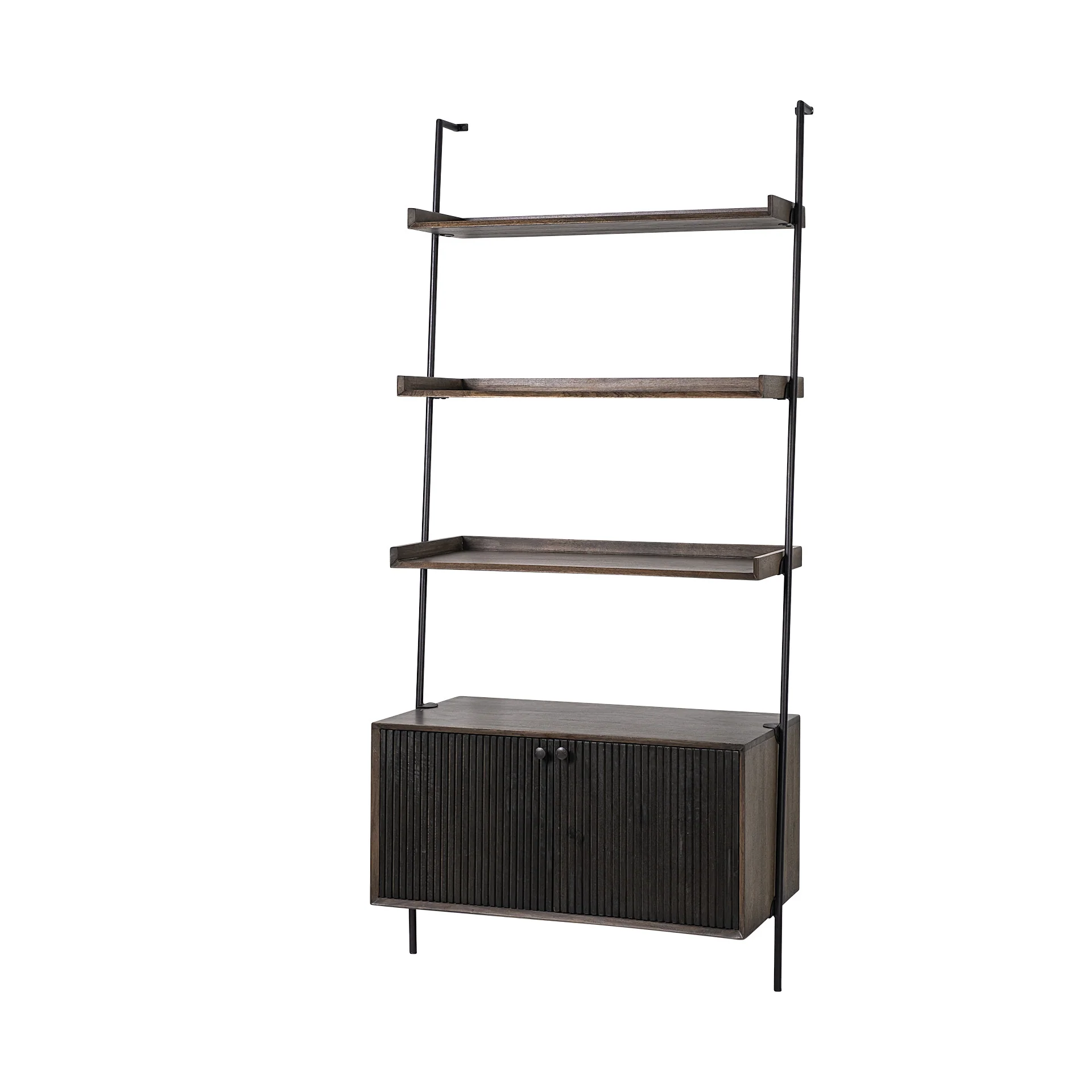 Two Toned Brown Wood Shelving Unit with 3 Shelves By Homeroots - Image 2
