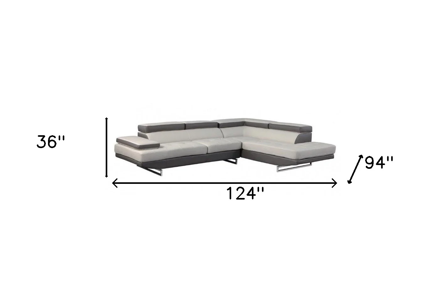 Twoto Tone Sectional RAF By Homeroots - Image 5
