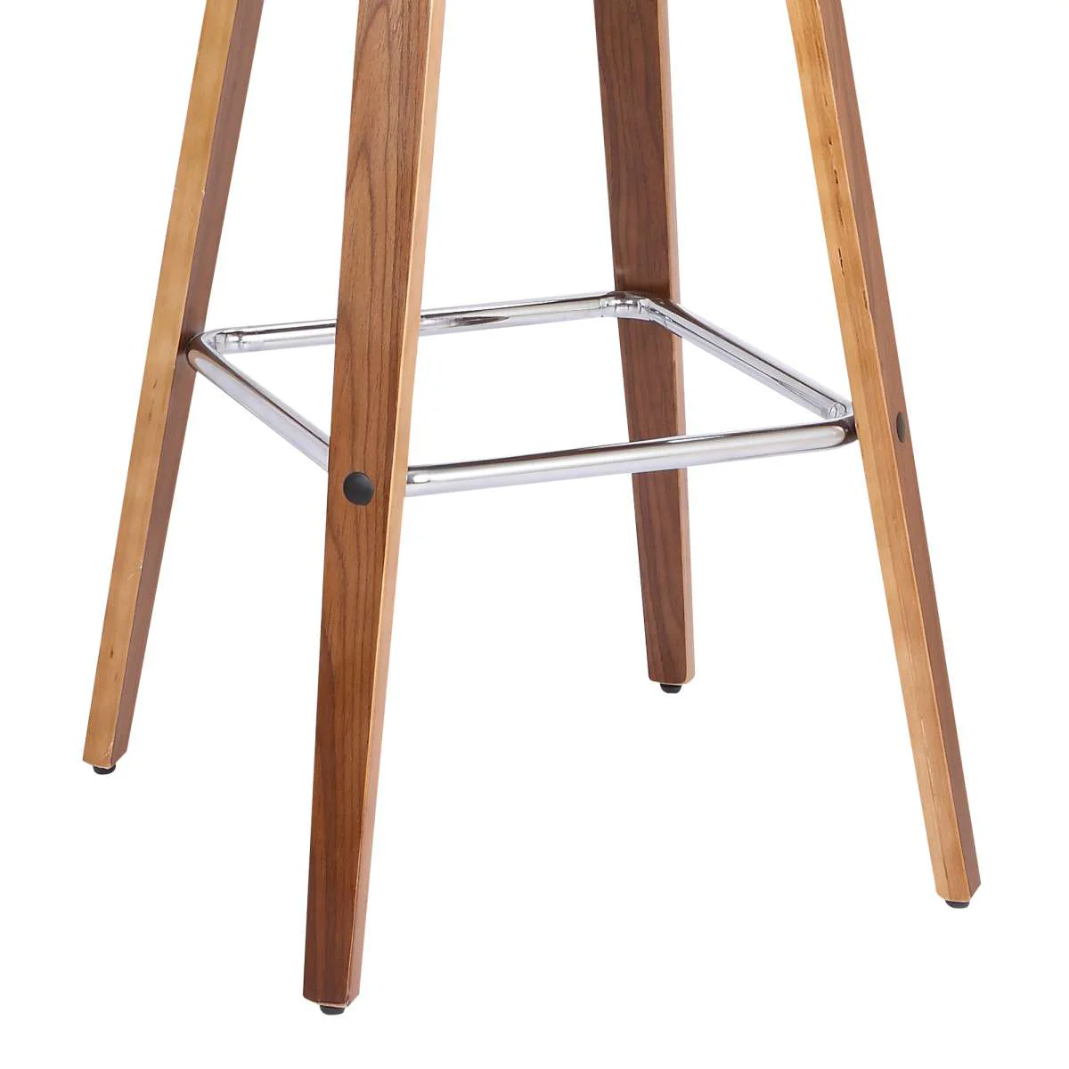Tyler 30" Bar Height Swivel Brown Faux Leather and Walnut Wood Bar Stool By Armen Living - Image 7